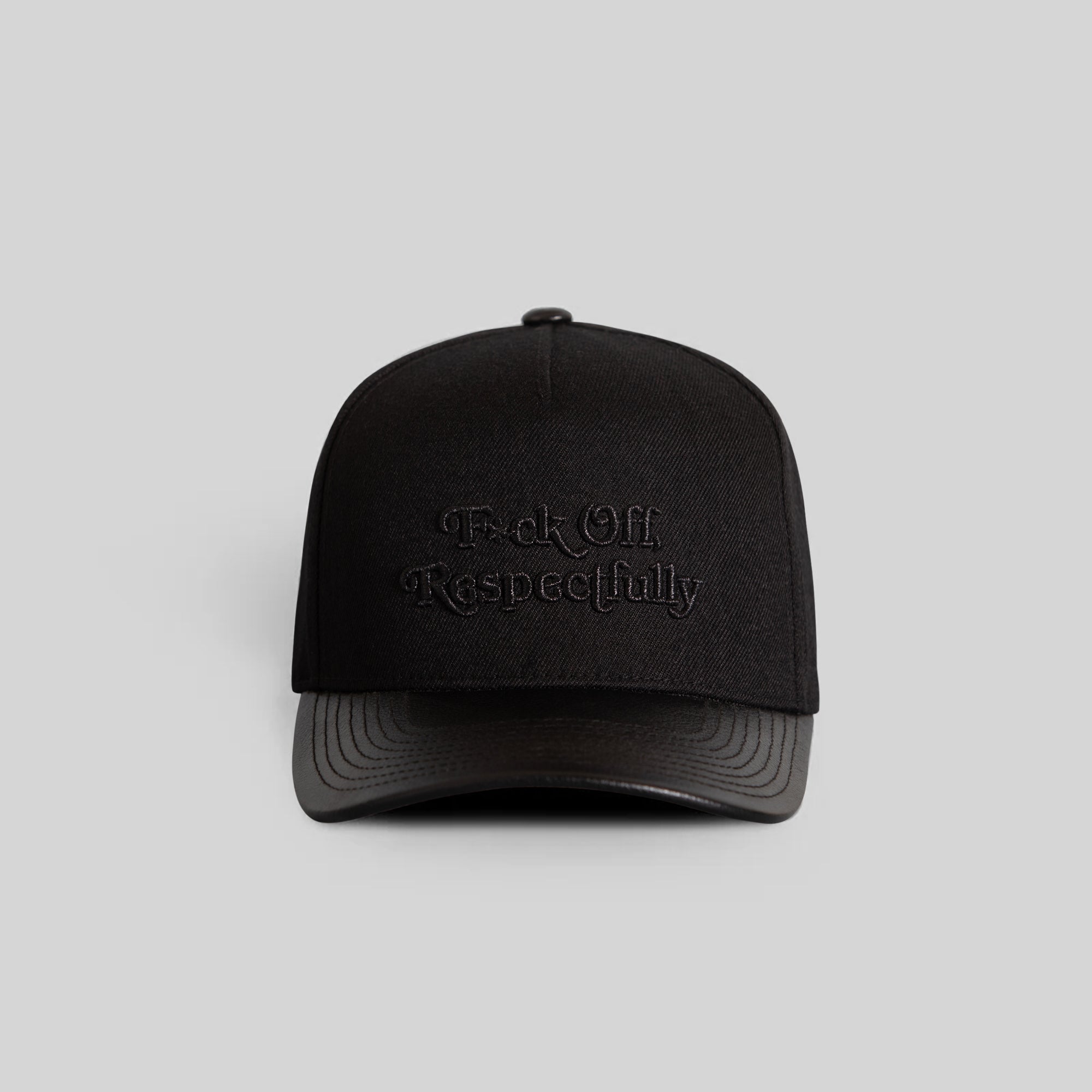 RESPECTFULLY BLACKOUT WOOL LEATHER TRUCKER