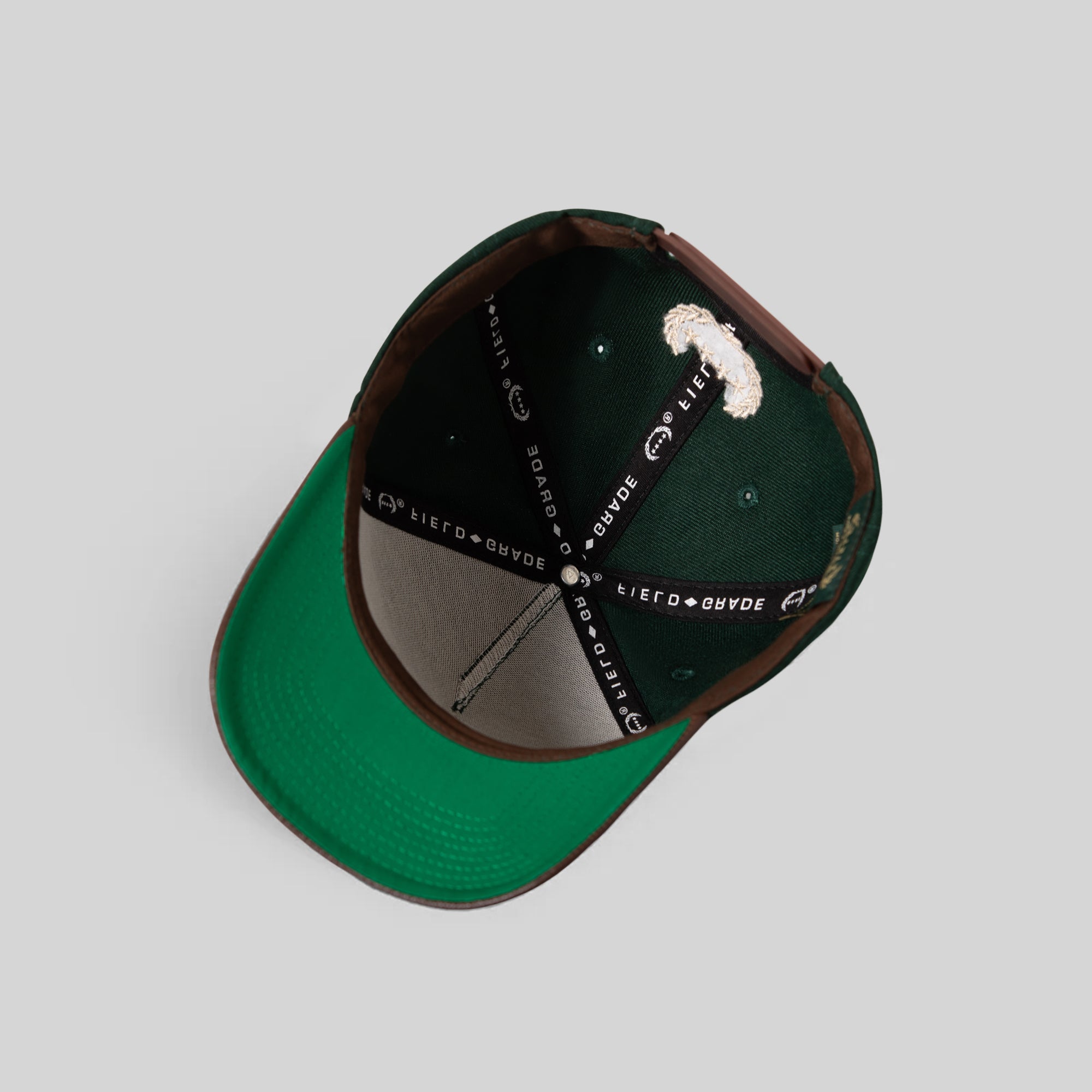 I'M NOT FOR EVERYBODY FG GREEN MOCHA WOOL LEATHER TRUCKER