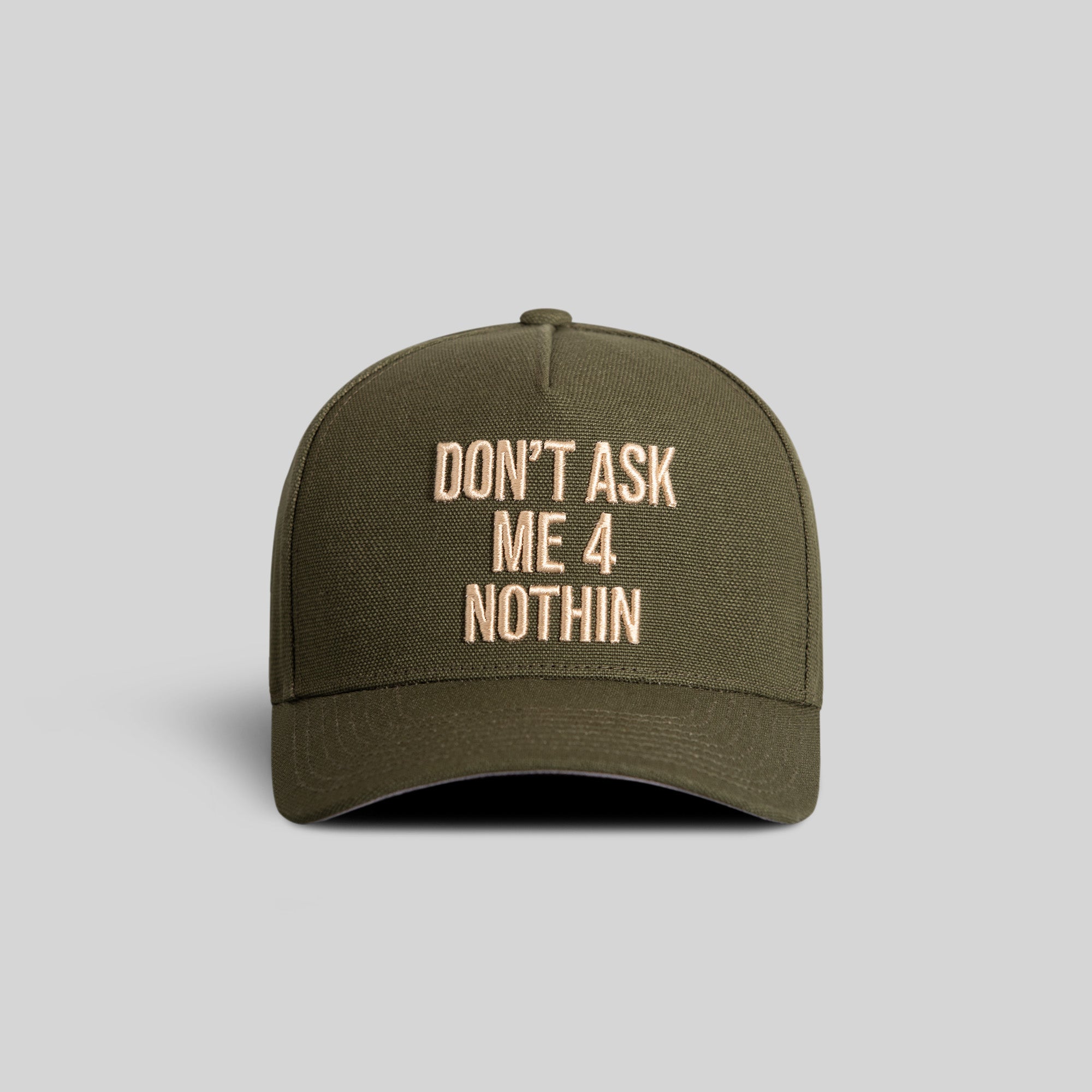 DON'T ASK ME OLIVE DUCK CANVAS TRUCKER