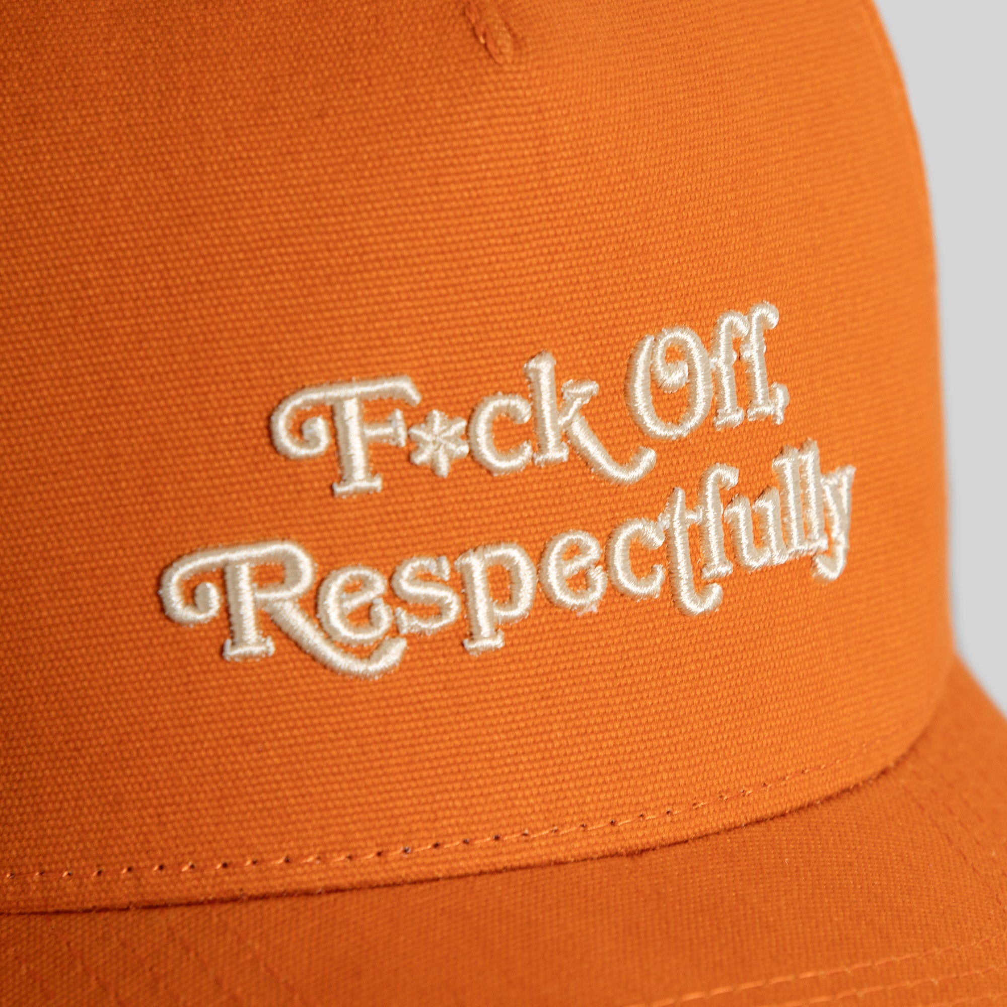 RESPECTFULLY BURNT ORANGE DUCK CANVAS TRUCKER