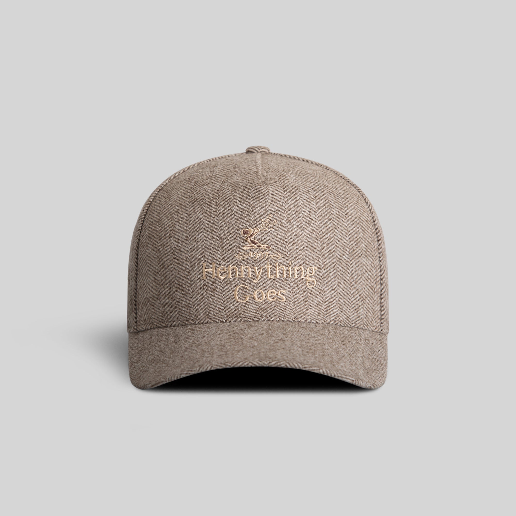 HENNYTHING GOES HERRINGBONE MOCHA WHEAT TRUCKER