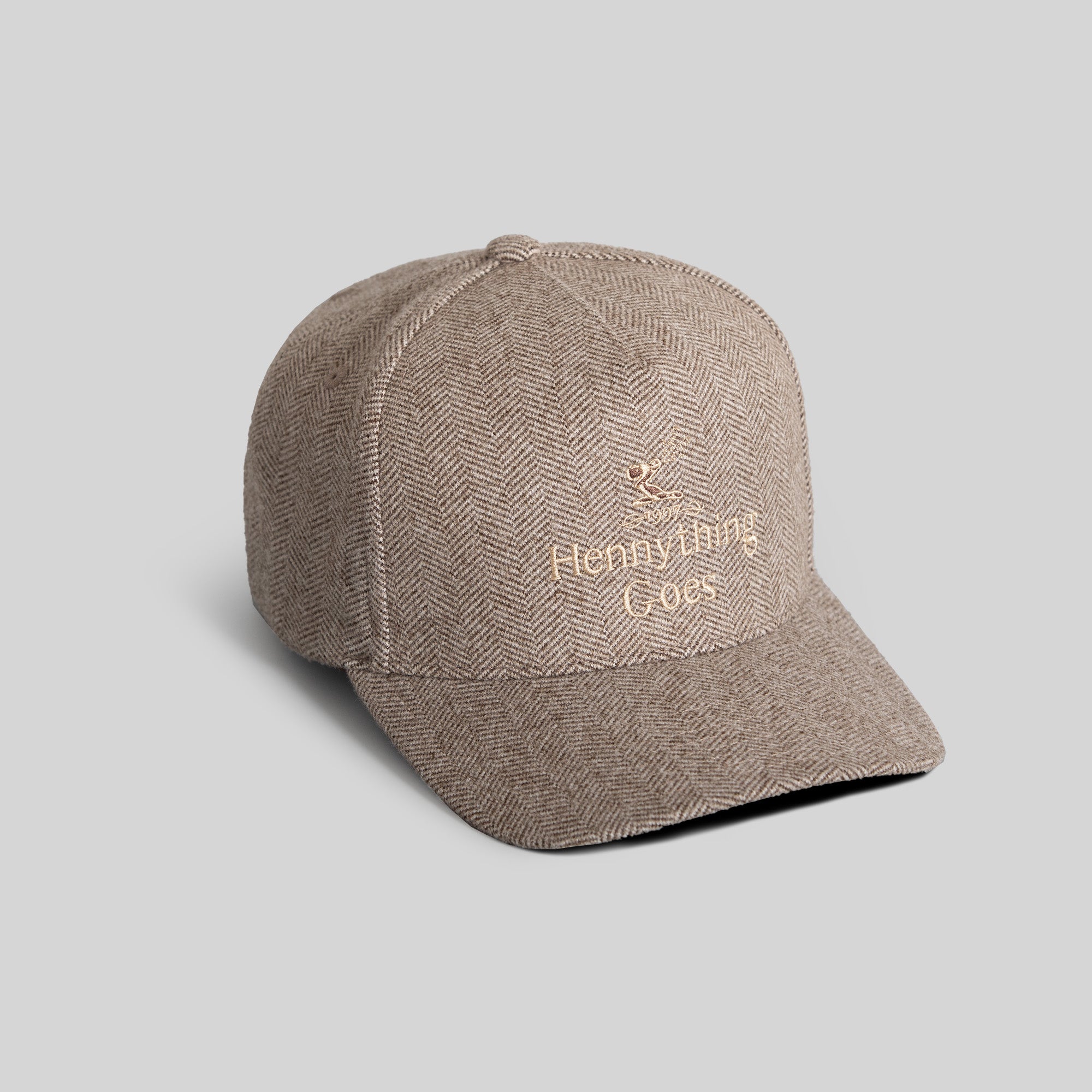 HENNYTHING GOES HERRINGBONE MOCHA WHEAT TRUCKER