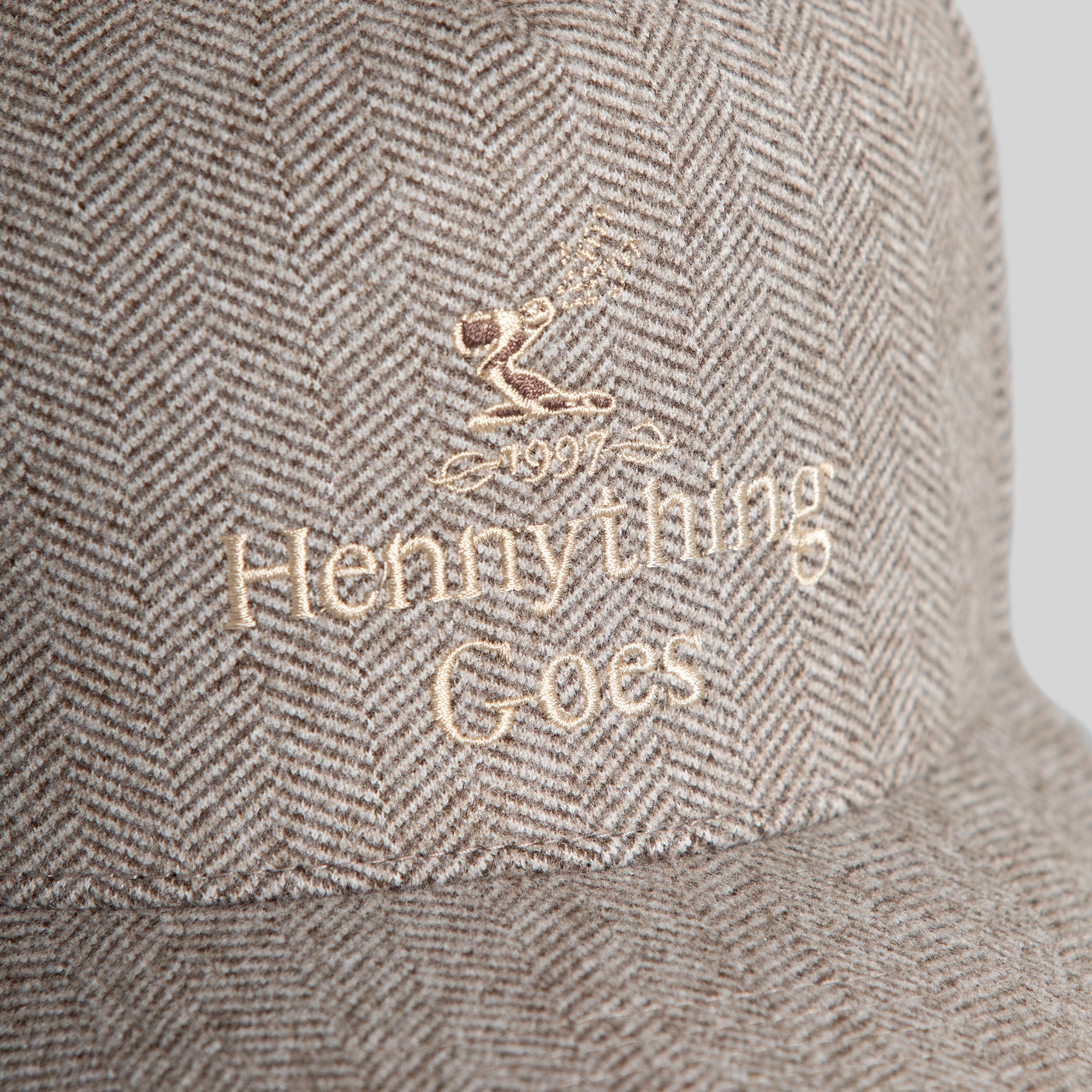 HENNYTHING GOES HERRINGBONE MOCHA WHEAT TRUCKER