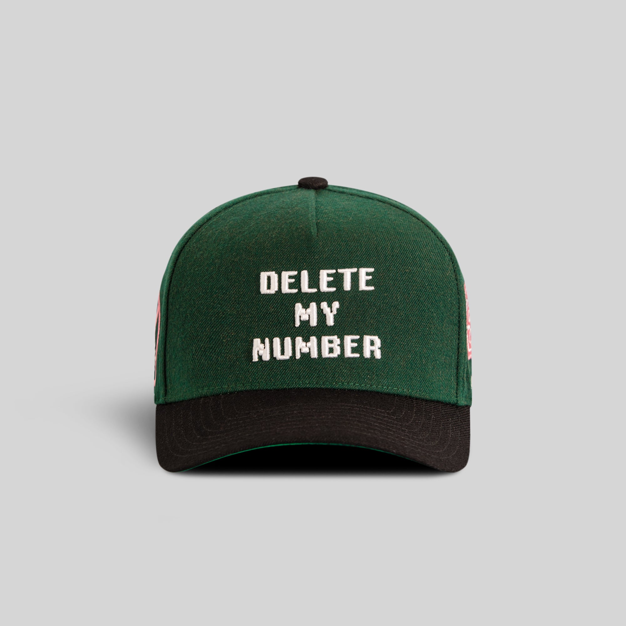 DELETE MY NUMBER EMERALD BLACK WOOL TRUCKER