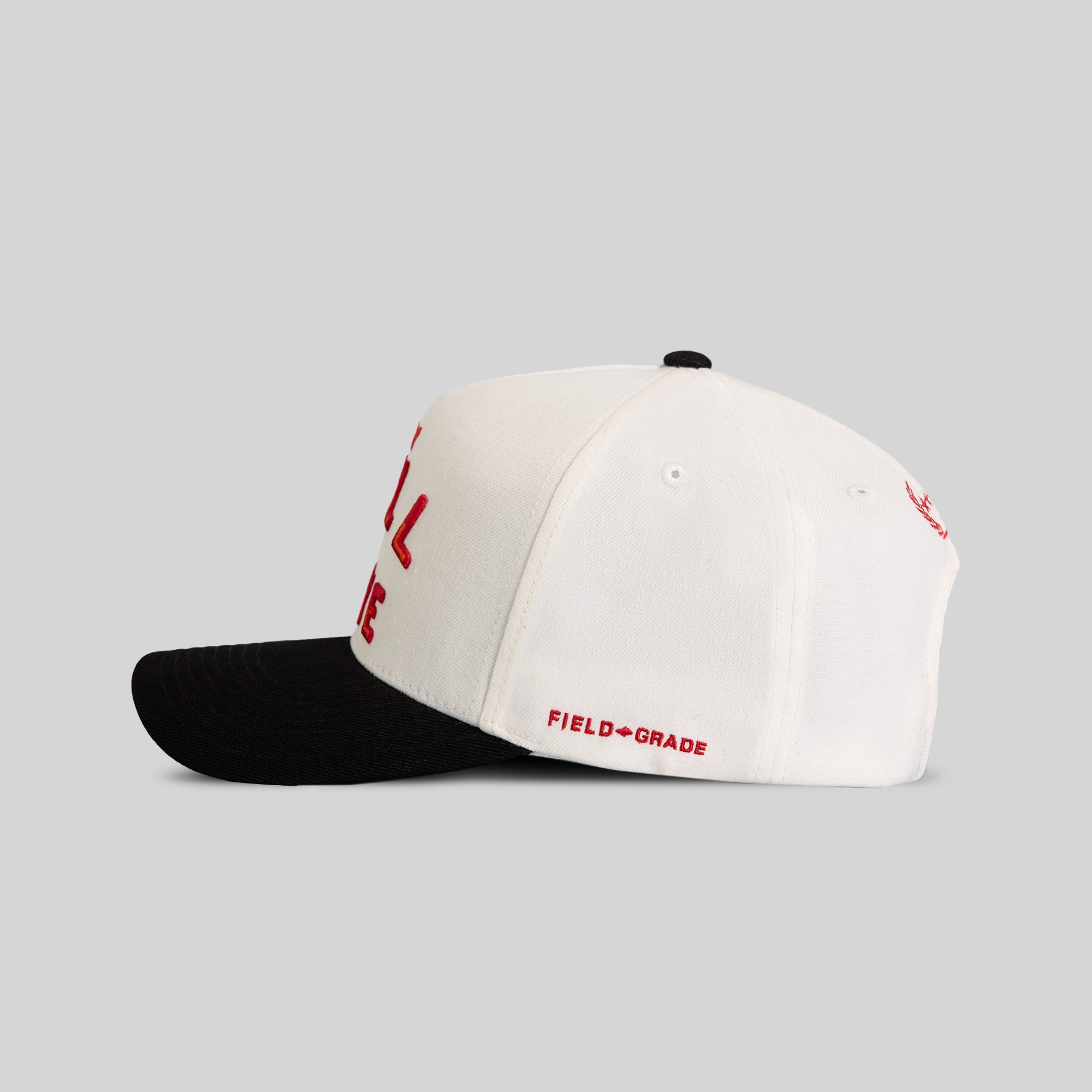 FROM HELL WITH LOVE OFF WHITE BLACK WOOL TRUCKER