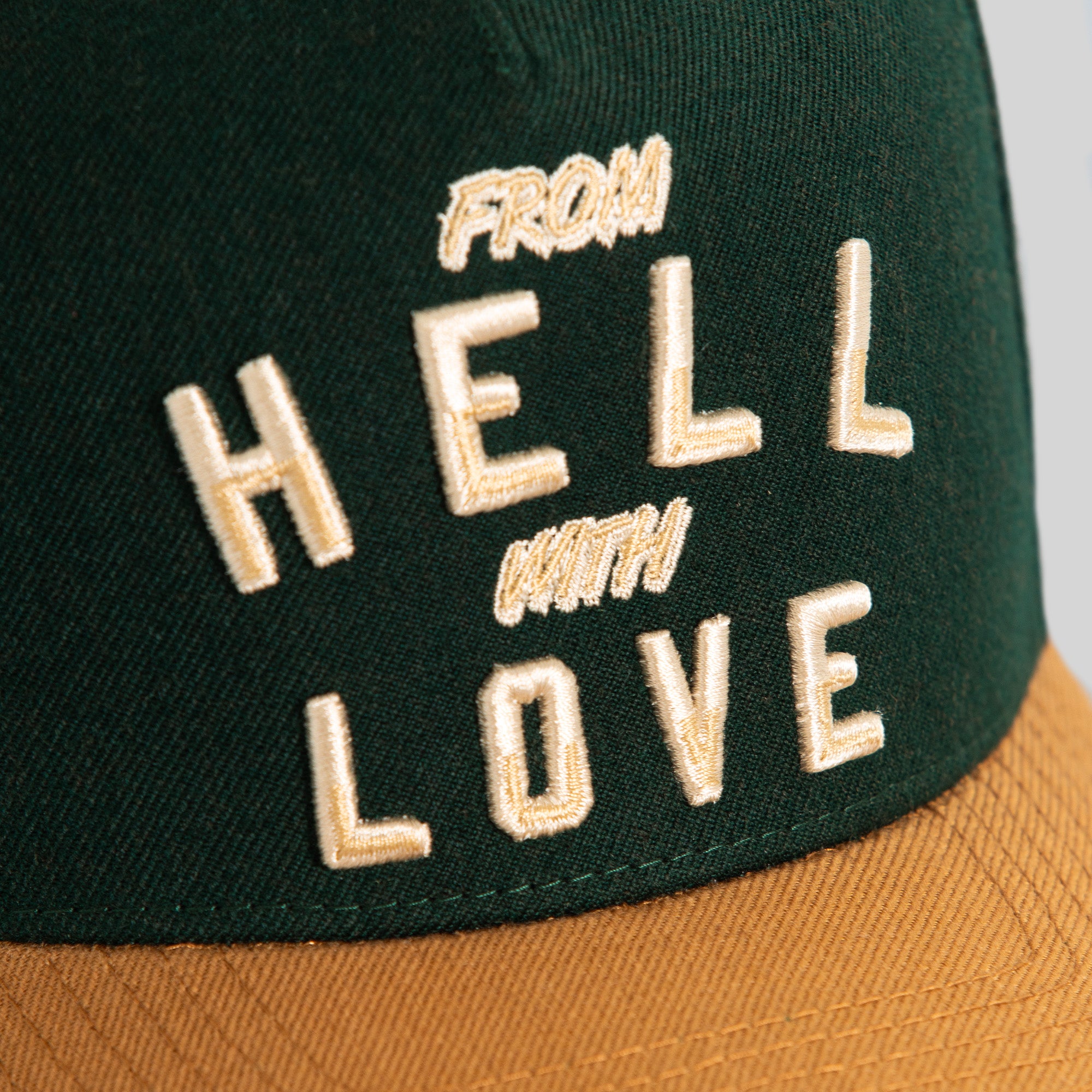 FROM HELL WITH LOVE EMERALD WHEAT WOOL TRUCKER