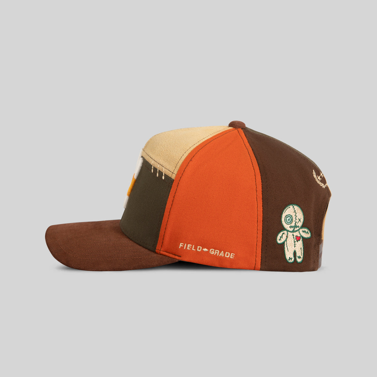 FIELD GRADE X KURVE STUDIO NY IS HEALING VOODOO EARTH TWILL SUEDE CANVAS TRUCKER