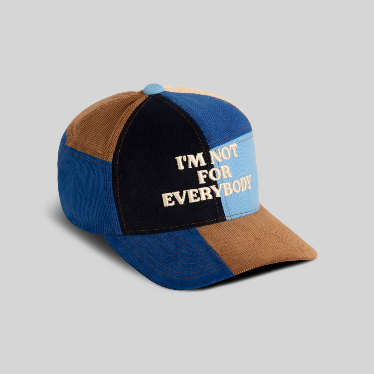I’M NOT FOR EVERYBODY MULTI CORDUROY PATCHWORK TRUCKER
