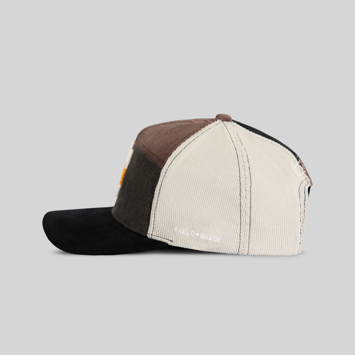FIELD GRADE X KURVE STUDIO NY IS HEALING MULTI CORDUROY PATCHWORK TRUCKER