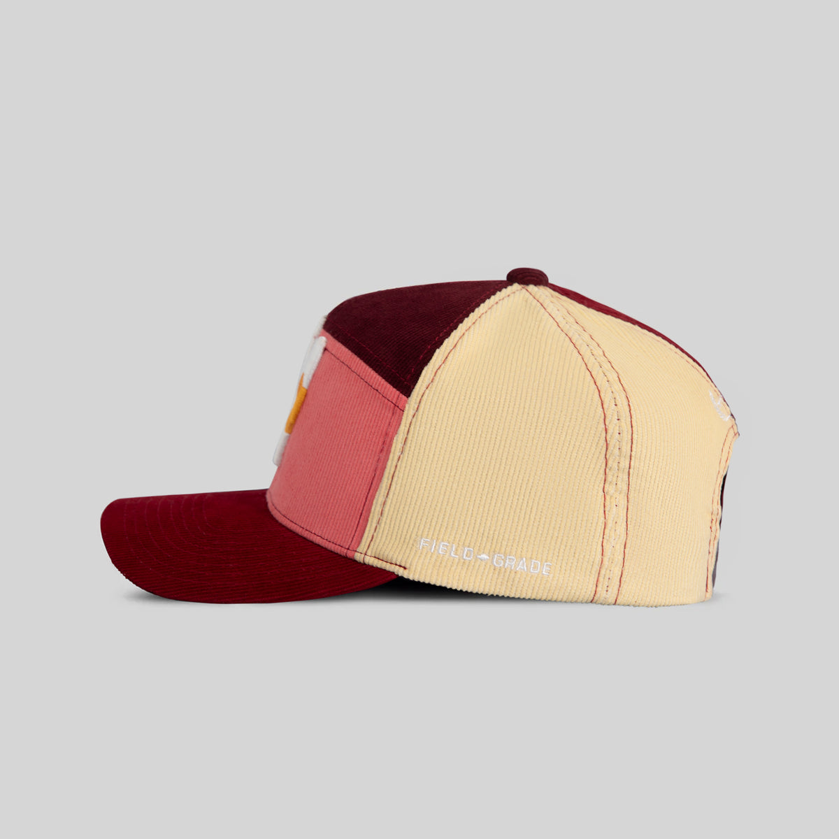 FIELD GRADE X KURVE STUDIO NY IS HEALING MULTI CORDUROY PATCHWORK TRUCKER