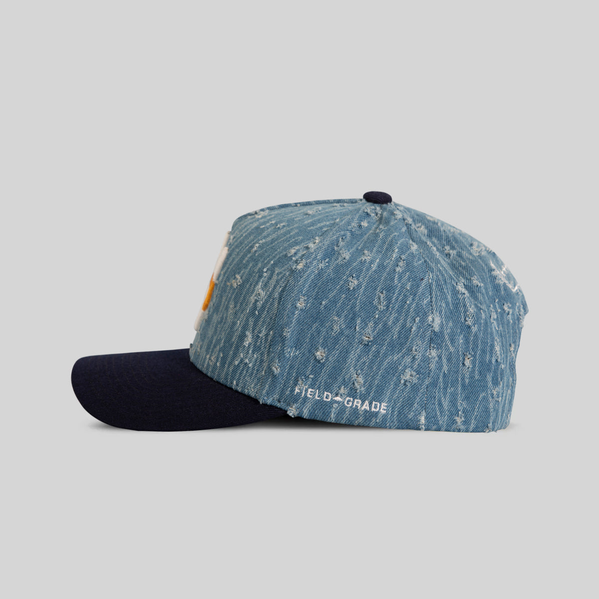 FIELD GRADE X KURVE STUDIO NY IS HEALING NEEDLE PUNCH DENIM WOOL TRUCKER
