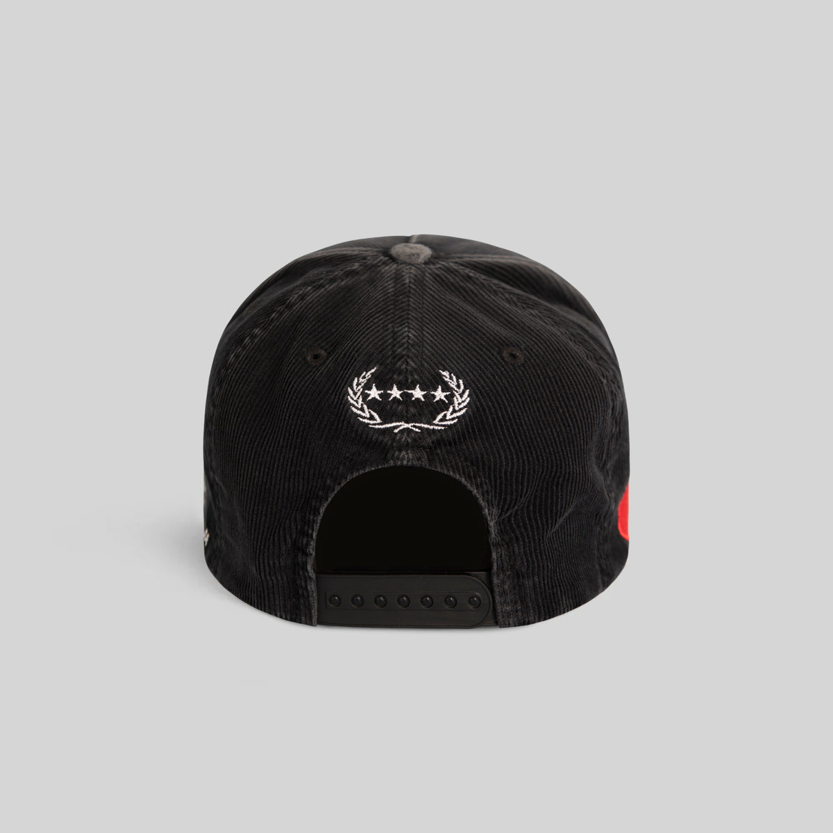 LEAVE YOUR FEELINGS WASHED CORDUROY BLACK TRUCKER