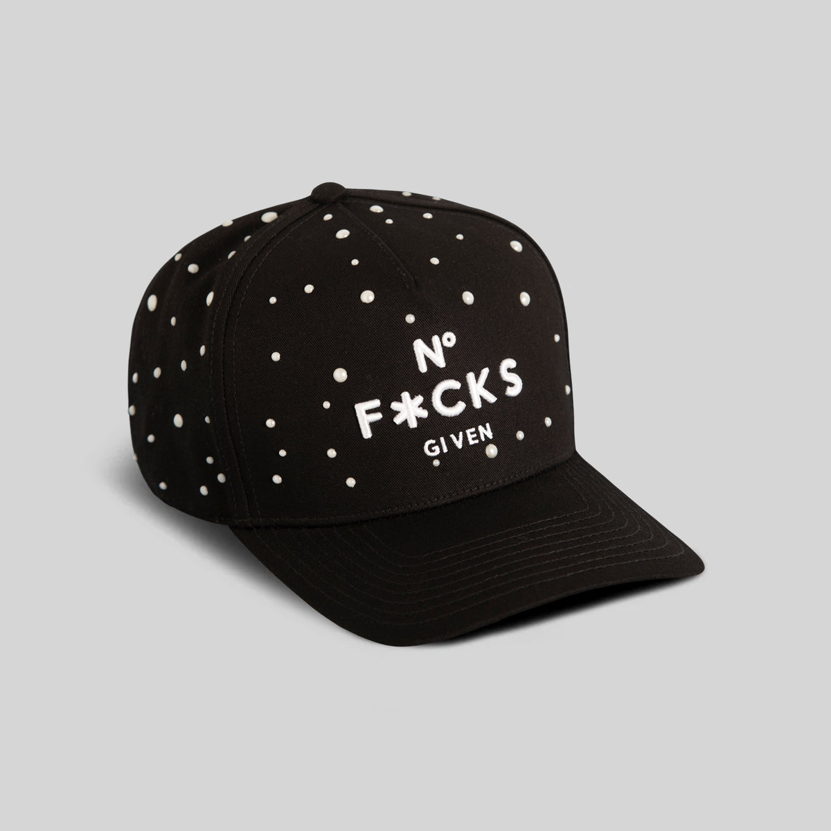NO F*CKS GIVEN PEARL BLACK TWILL TRUCKER