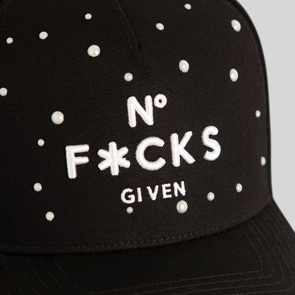 NO F*CKS GIVEN PEARL BLACK TWILL TRUCKER