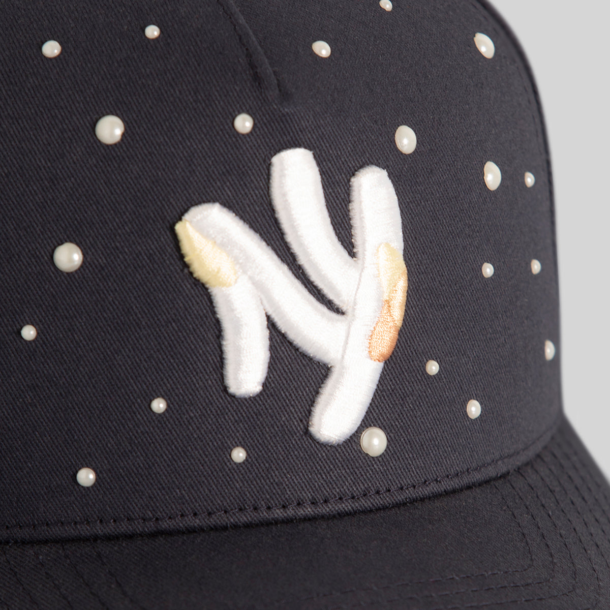 FIELD GRADE X KURVE STUDIO NY IS HEALING PEARL FRENCH NAVY TWILL TRUCKER