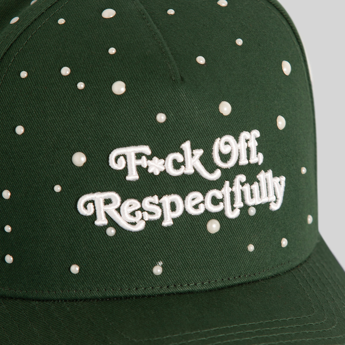 RESPECTFULLY PEARL EMERALD TWILL TRUCKER