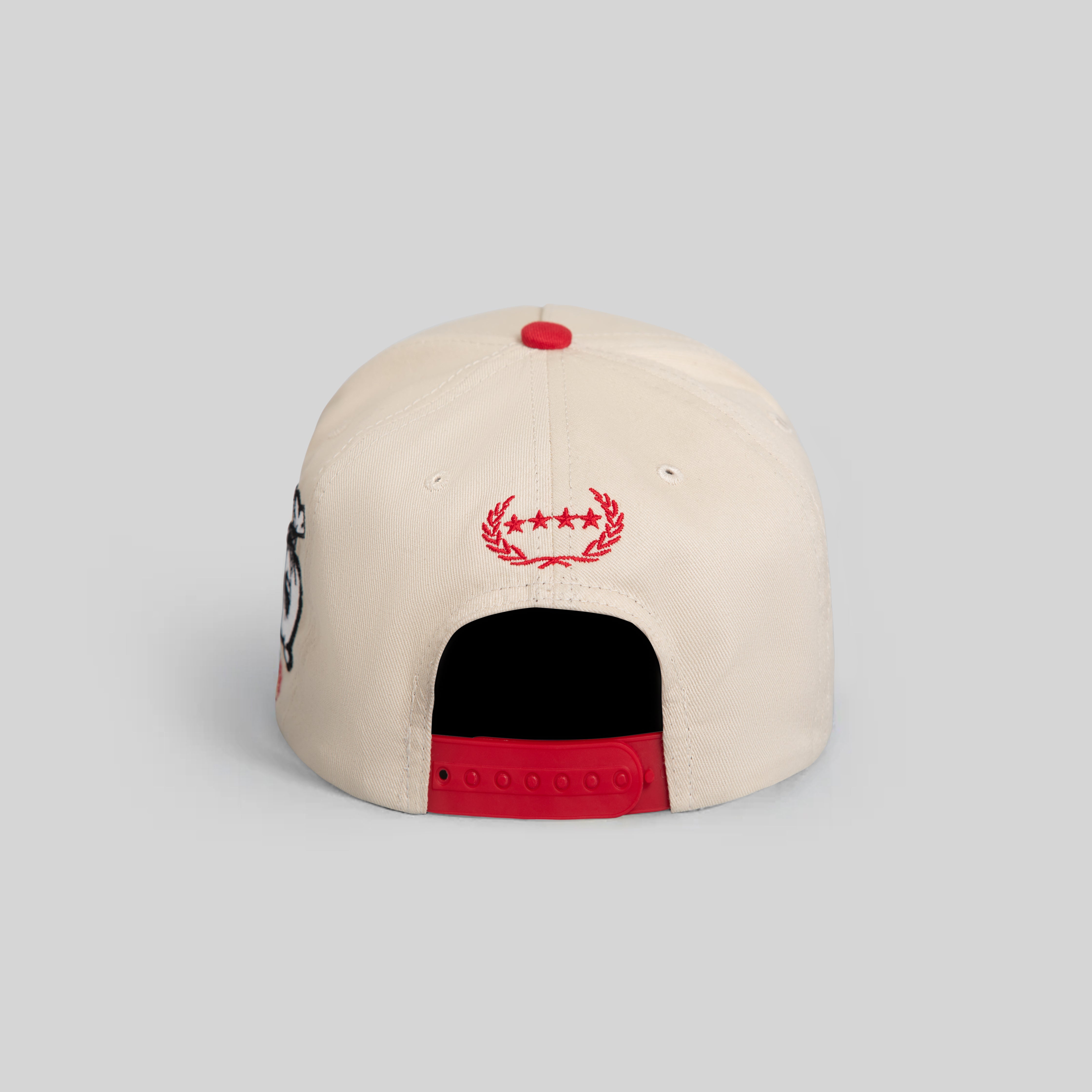 EVERYBODY GOTTA EAT SAND RED TWILL TRUCKER