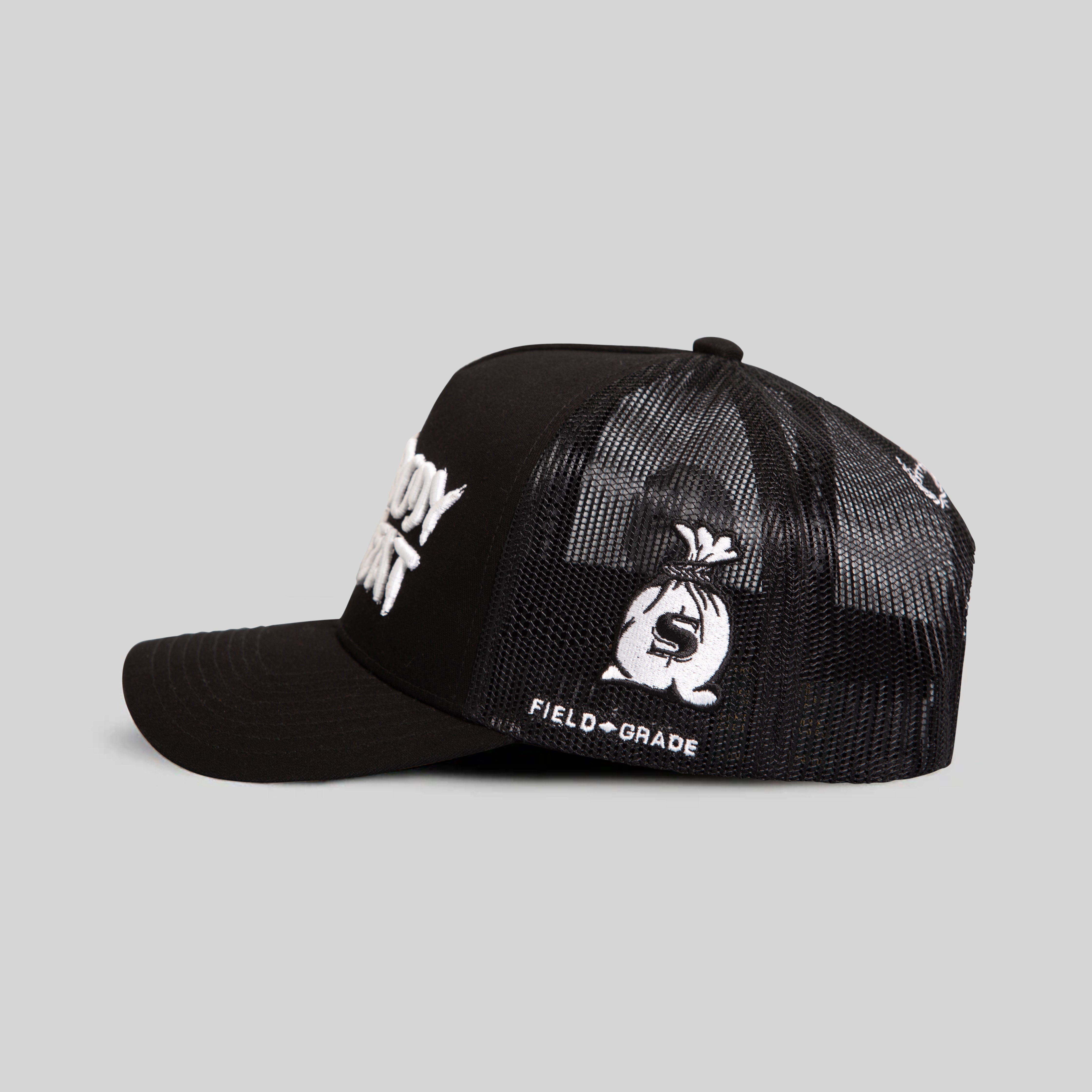 EVERYBODY GOTTA EAT BLACK TWILL MESH TRUCKER