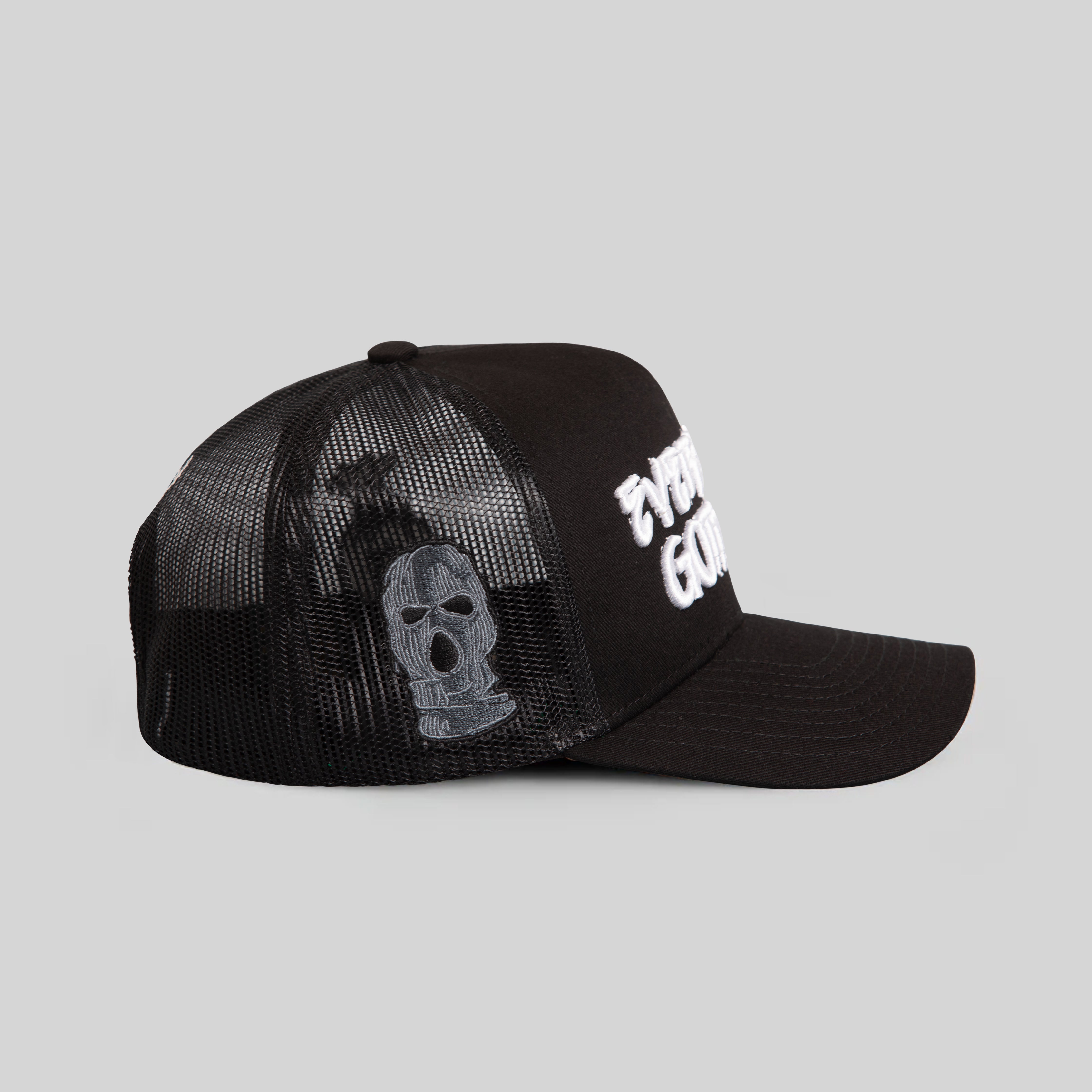 EVERYBODY GOTTA EAT BLACK TWILL MESH TRUCKER