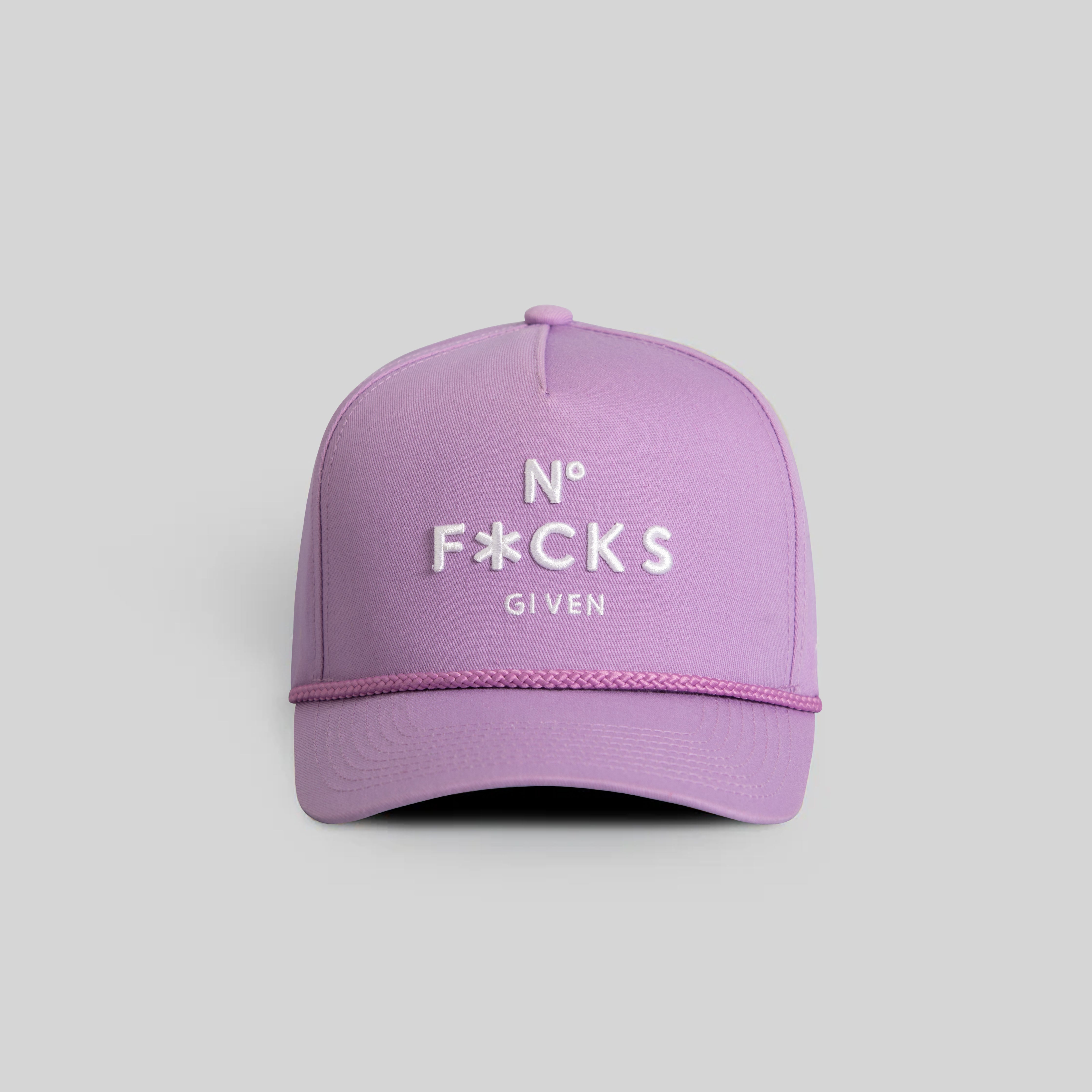 NO F*CKS GIVEN LAVENDER TWILL TRUCKER