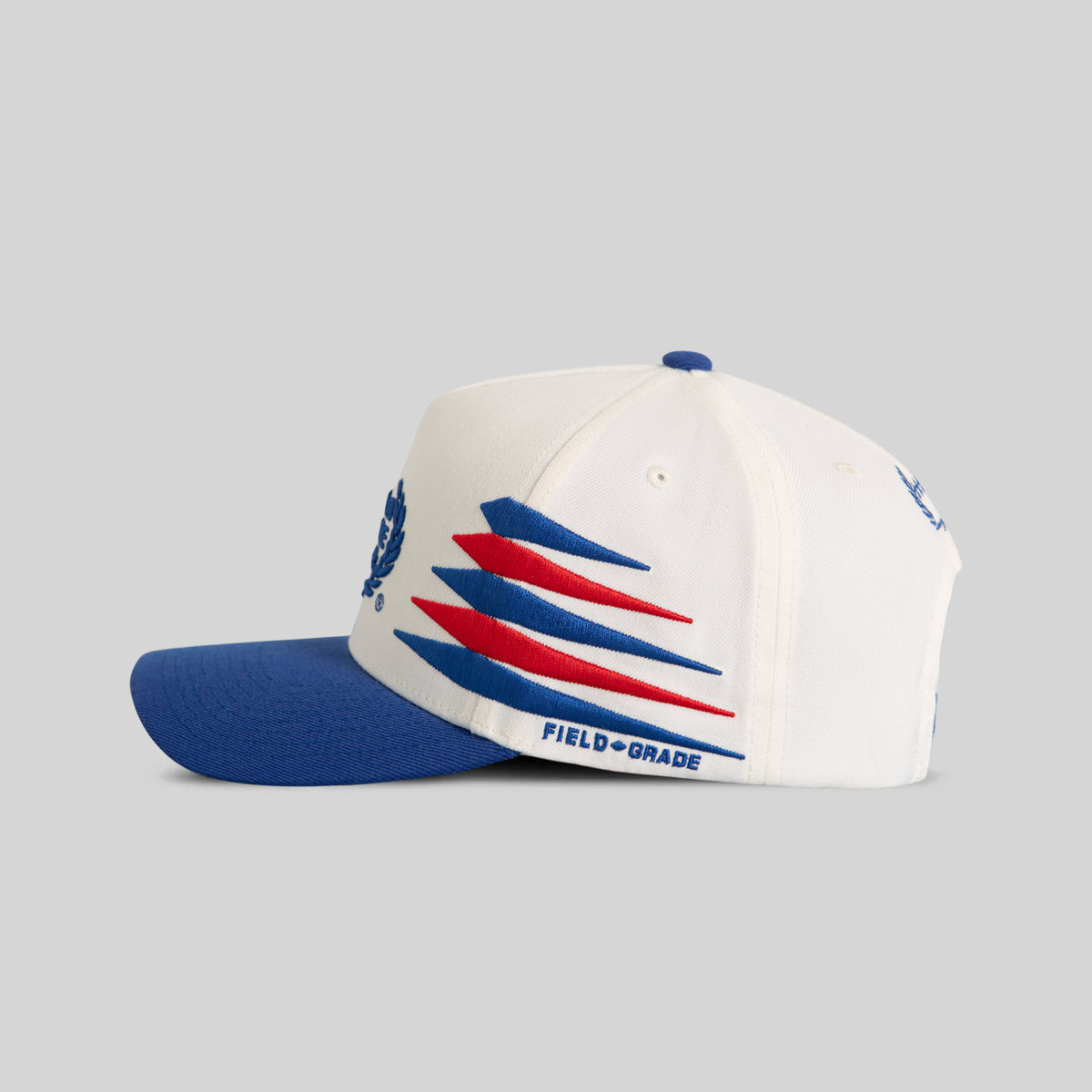 FIELD GRADE DIAMOND STACK OFF WHITE/GAME ROYAL WOOL TRUCKER