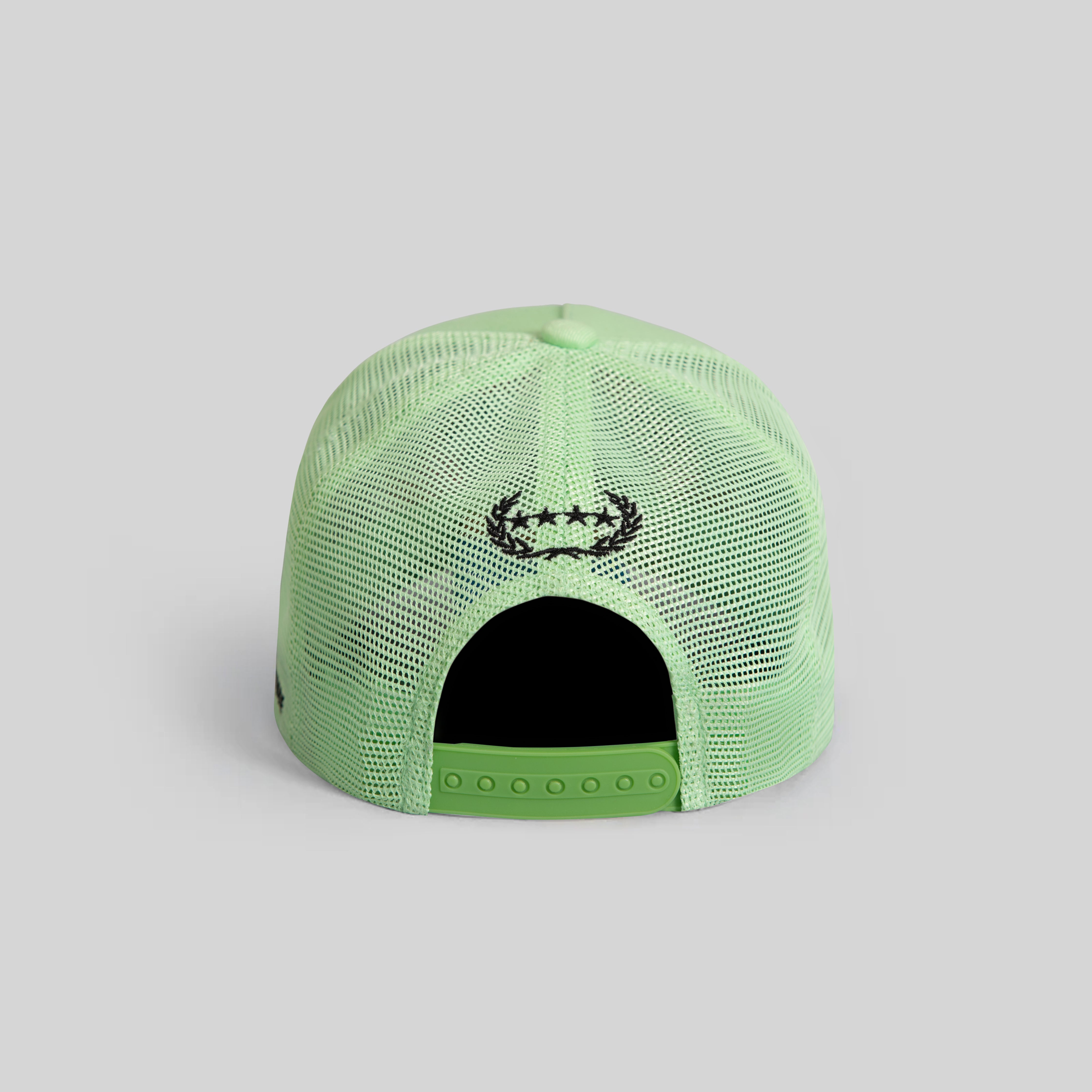 BEWARE OF ROTTY KEY LIME TWILL MESH TRUCKER