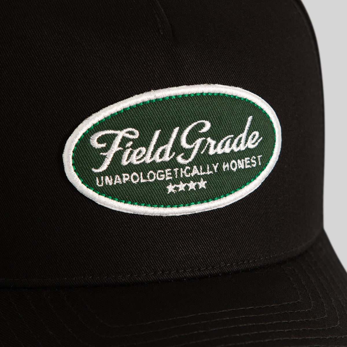 FIELD GRADE UNAPOLOGETIC BLACK TWILL TRUCKER