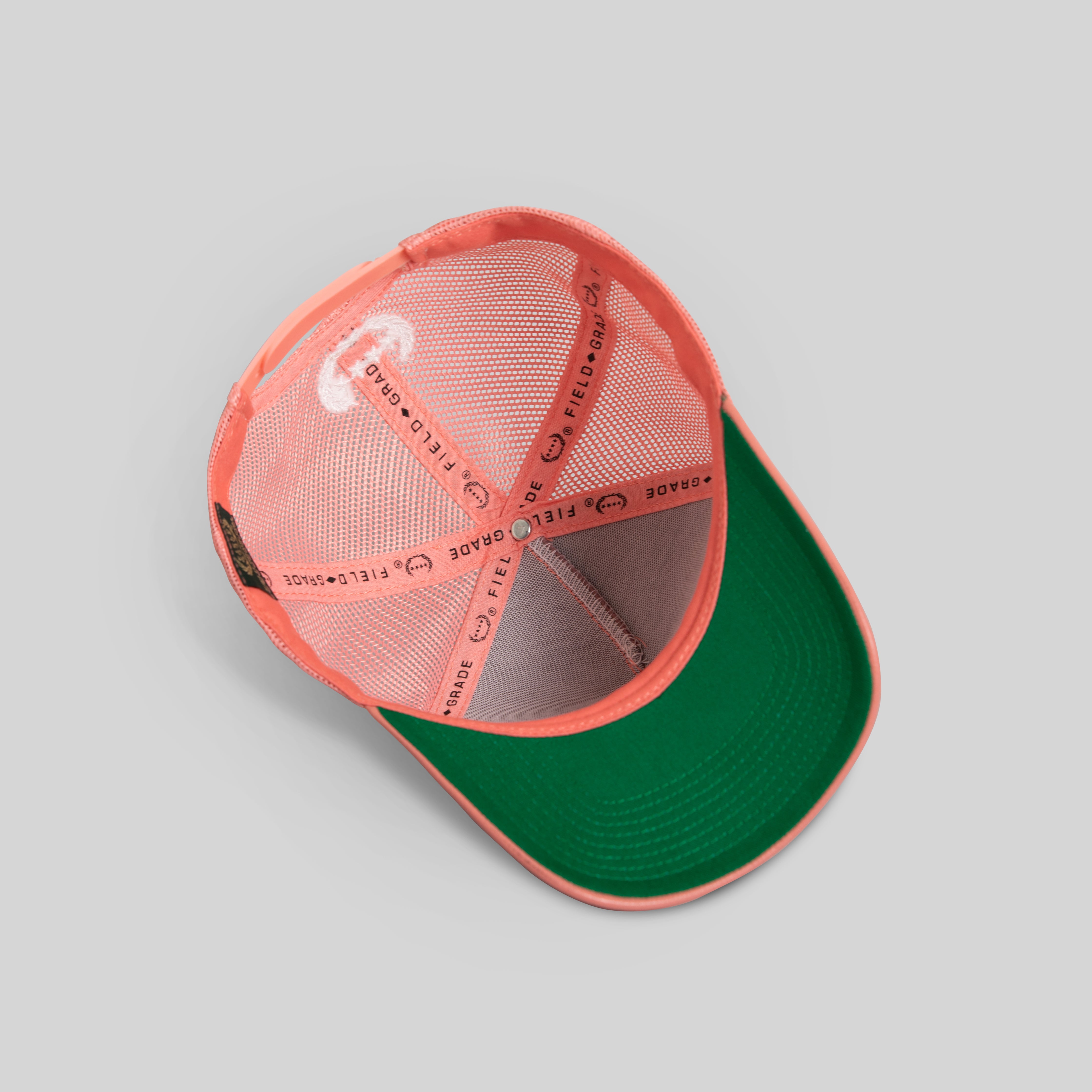 RESPECTFULLY PINK CAVIAR LEATHER MESH TRUCKER