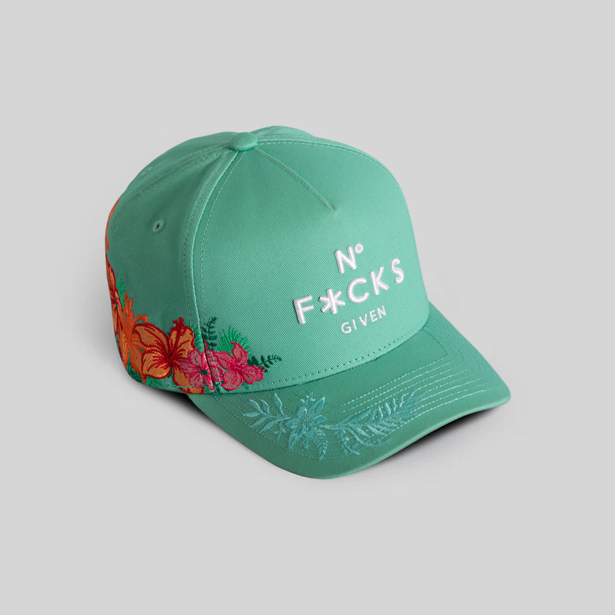 NO F*CKS GIVEN MINT FLORAL TRUCKER display picture 1