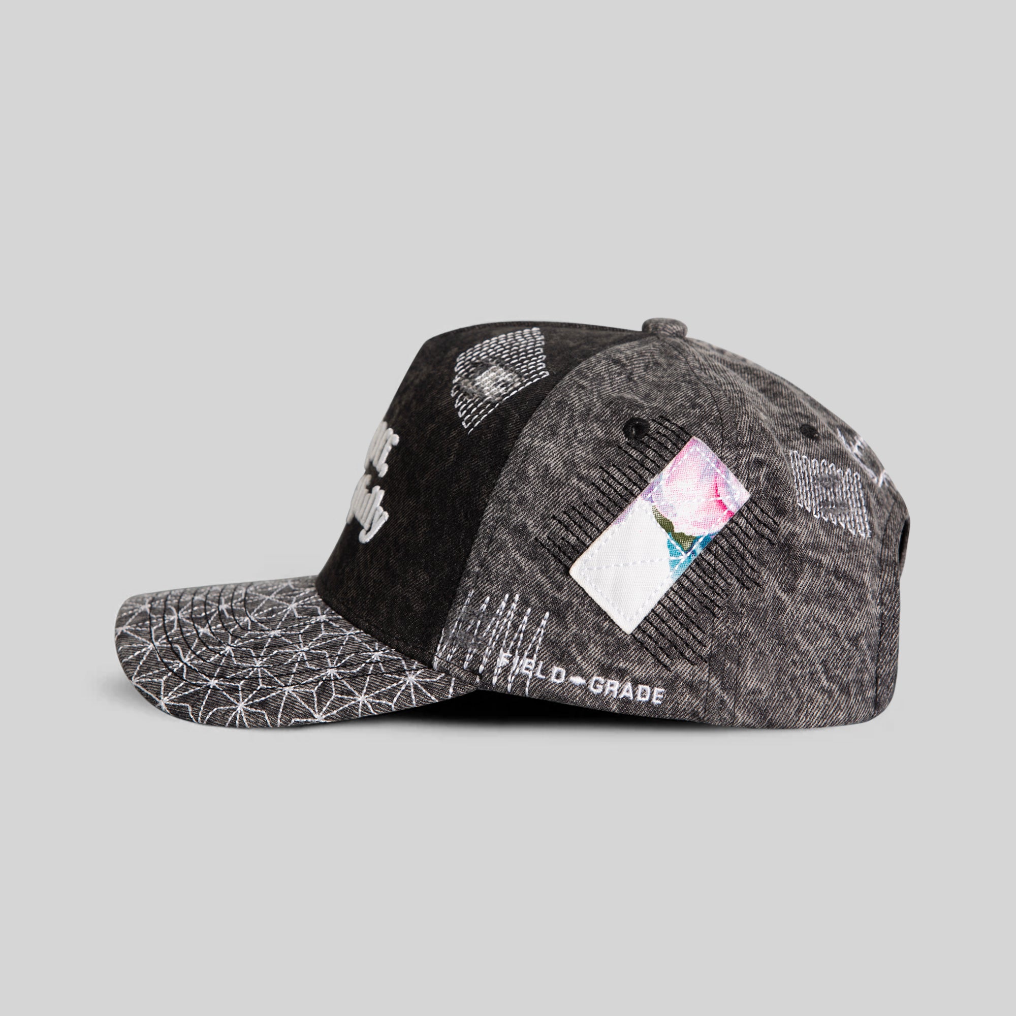 RESPECTFULY SASHIKO BLACK DENIM TRUCKER
