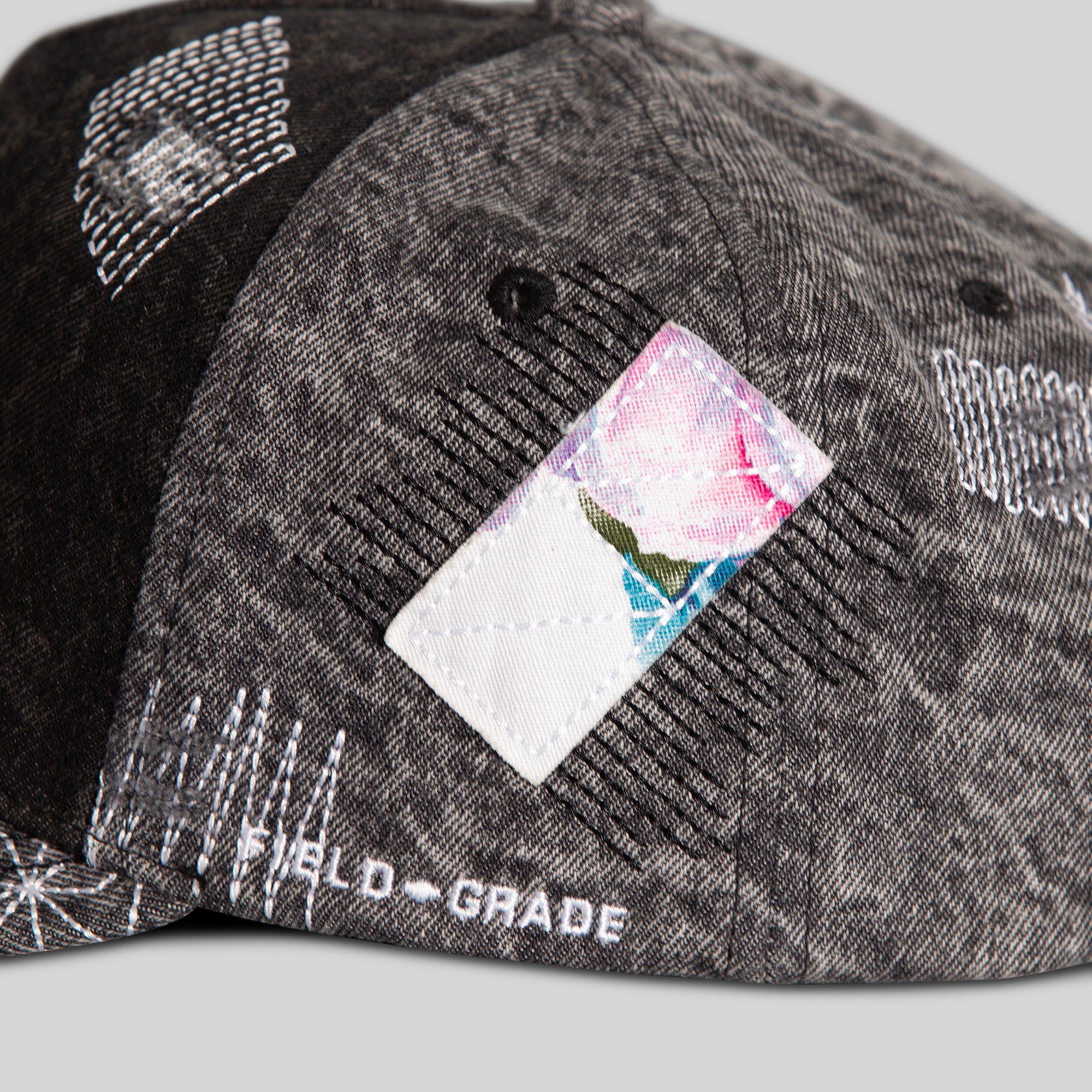 RESPECTFULY SASHIKO BLACK DENIM TRUCKER