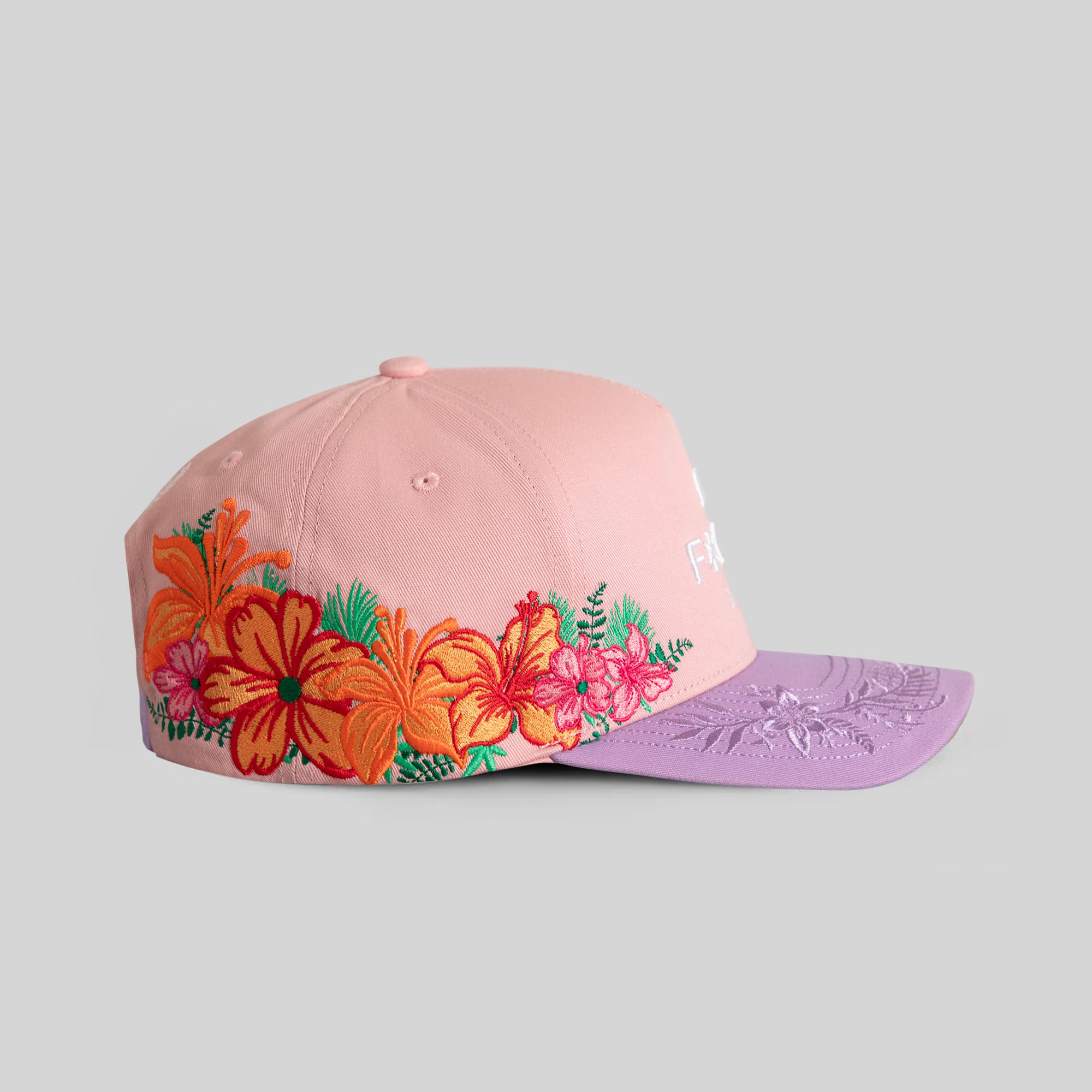 NO F*CKS GIVEN PINK LAVENDER FLORAL TRUCKER