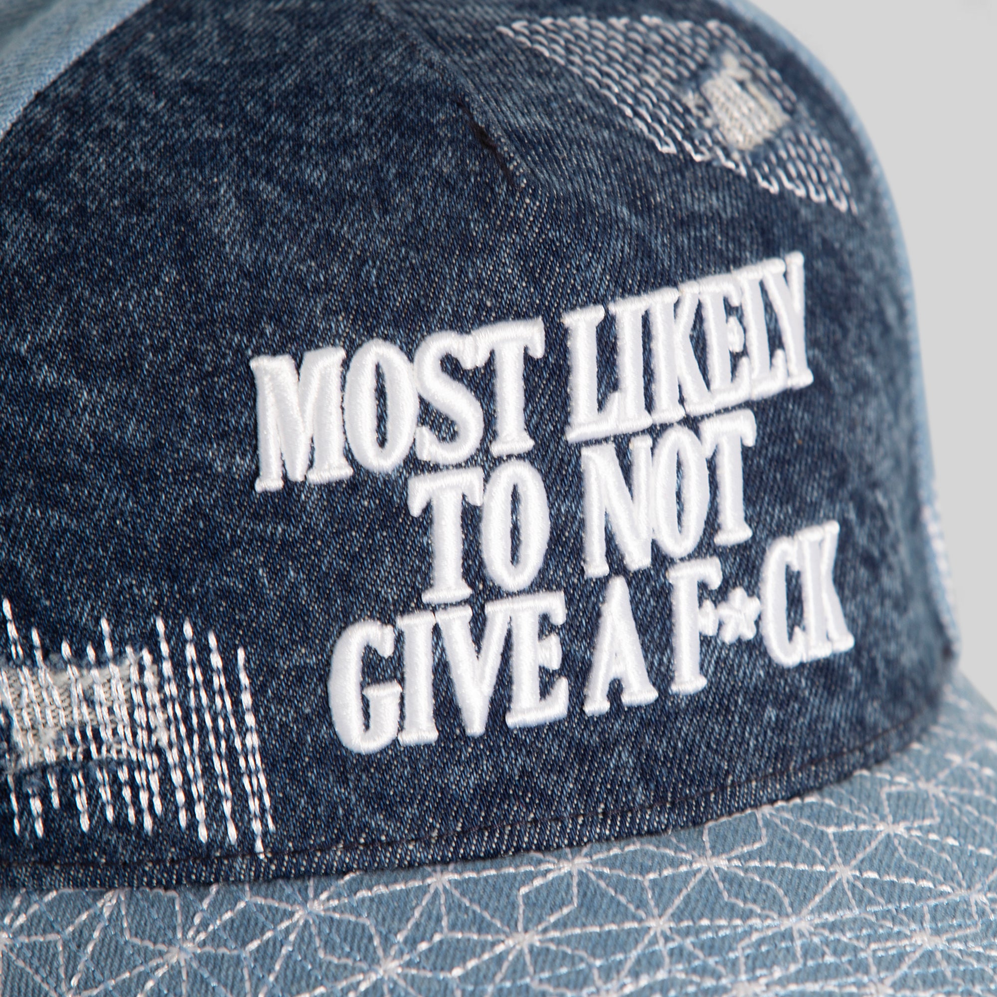 MOST LIKELY SASHIKO WASHED DENIM TRUCKER