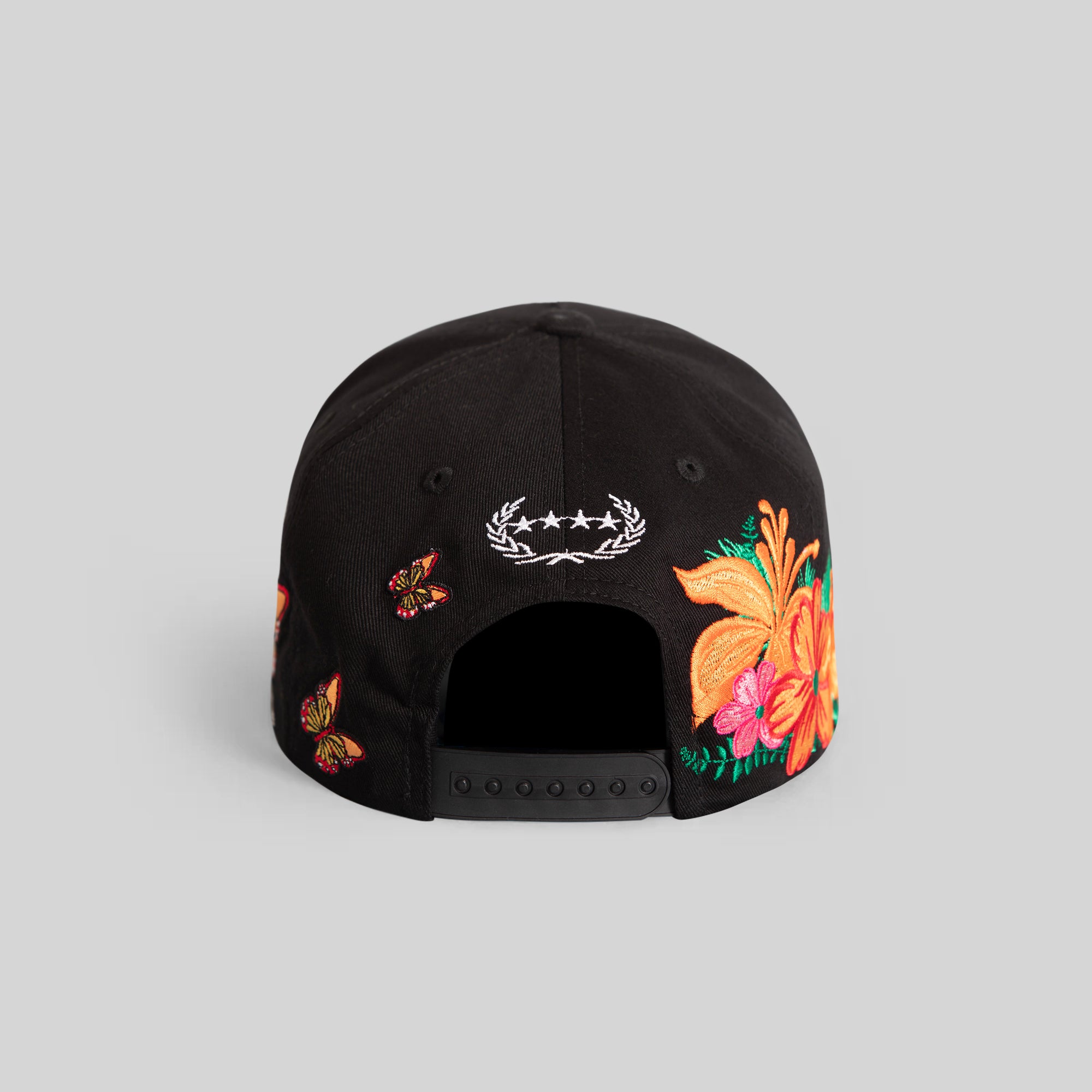 SORRY NOT IMPRESSED BLACK FLORAL TWILL TRUCKER