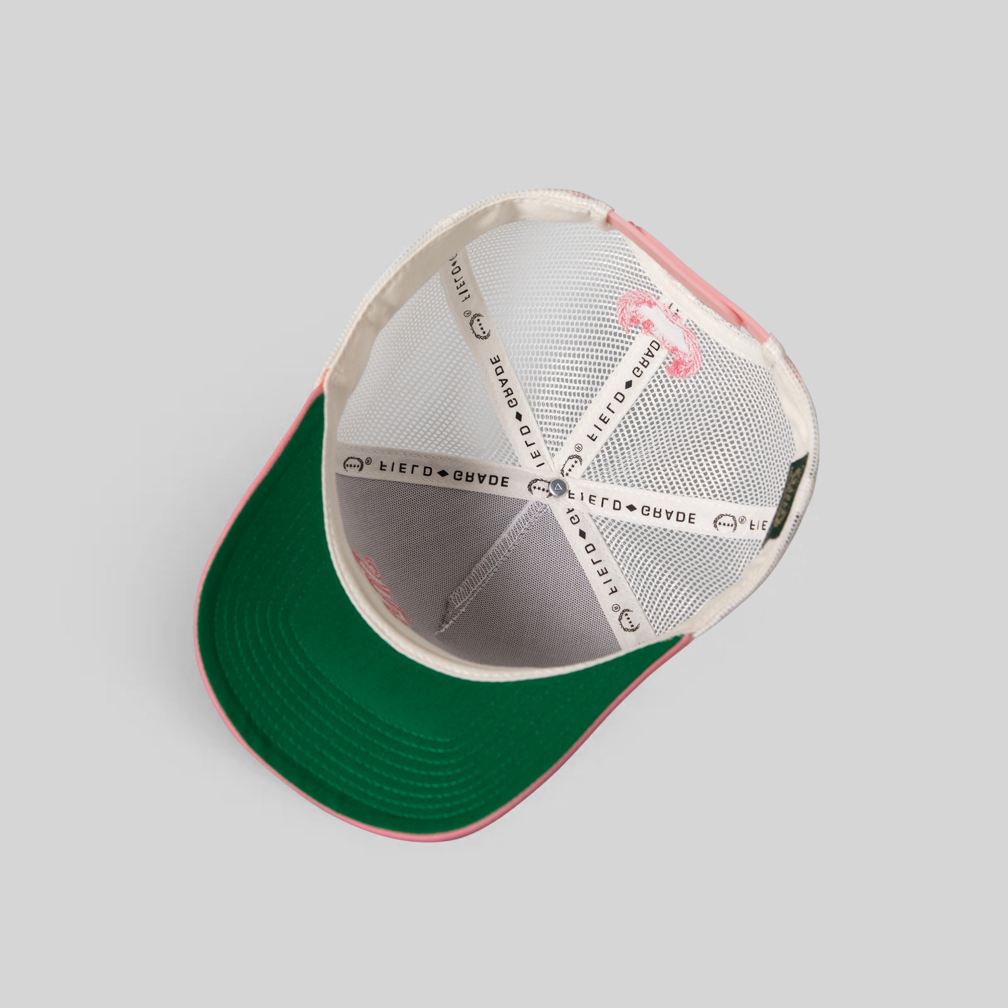 WISH YOU WEREN'T HERE OFF WHITE PINK MESH TRUCKER