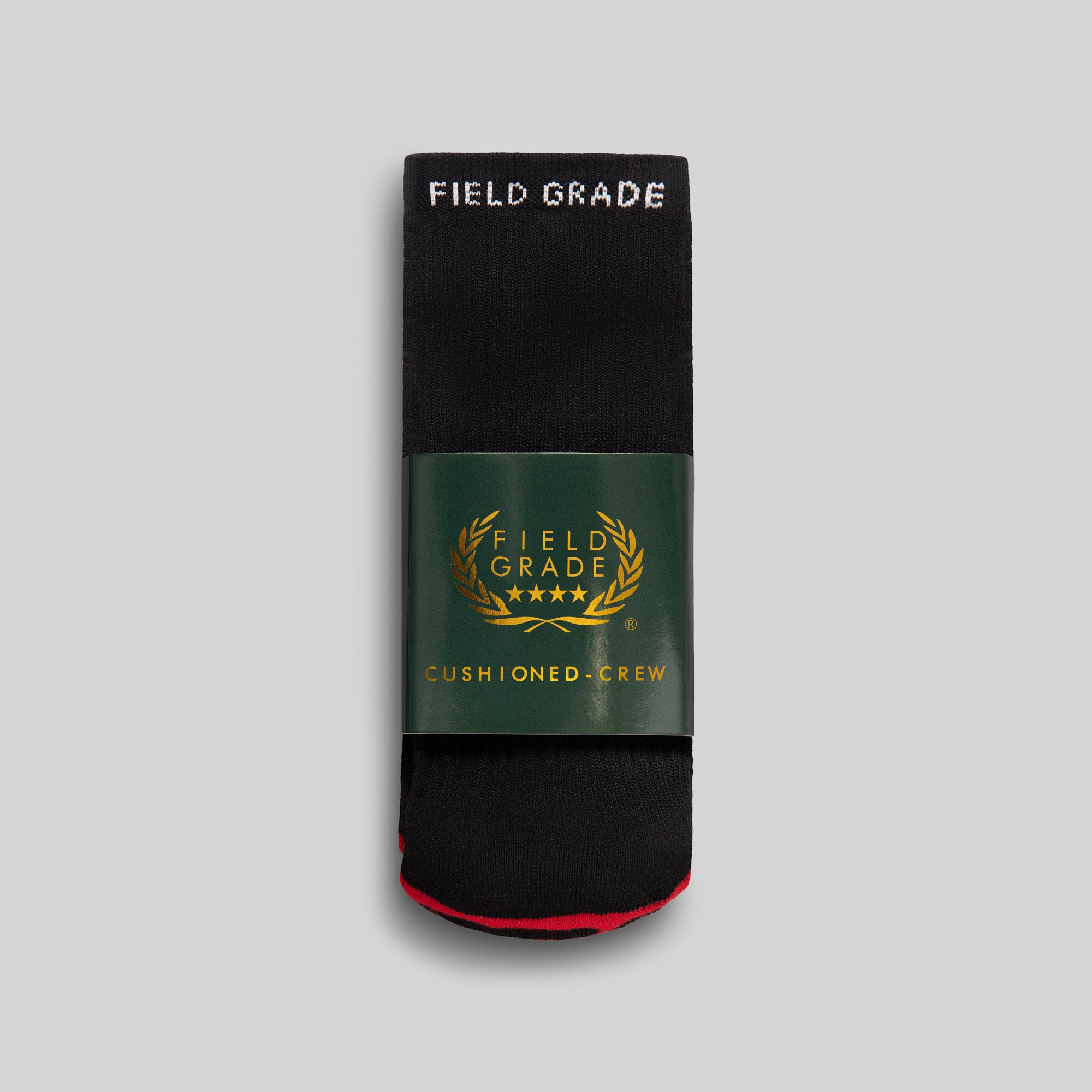 FIELD GRADE STANDARD ISSUE BLACK CUSHIONED CREW SOCK 3 PACK