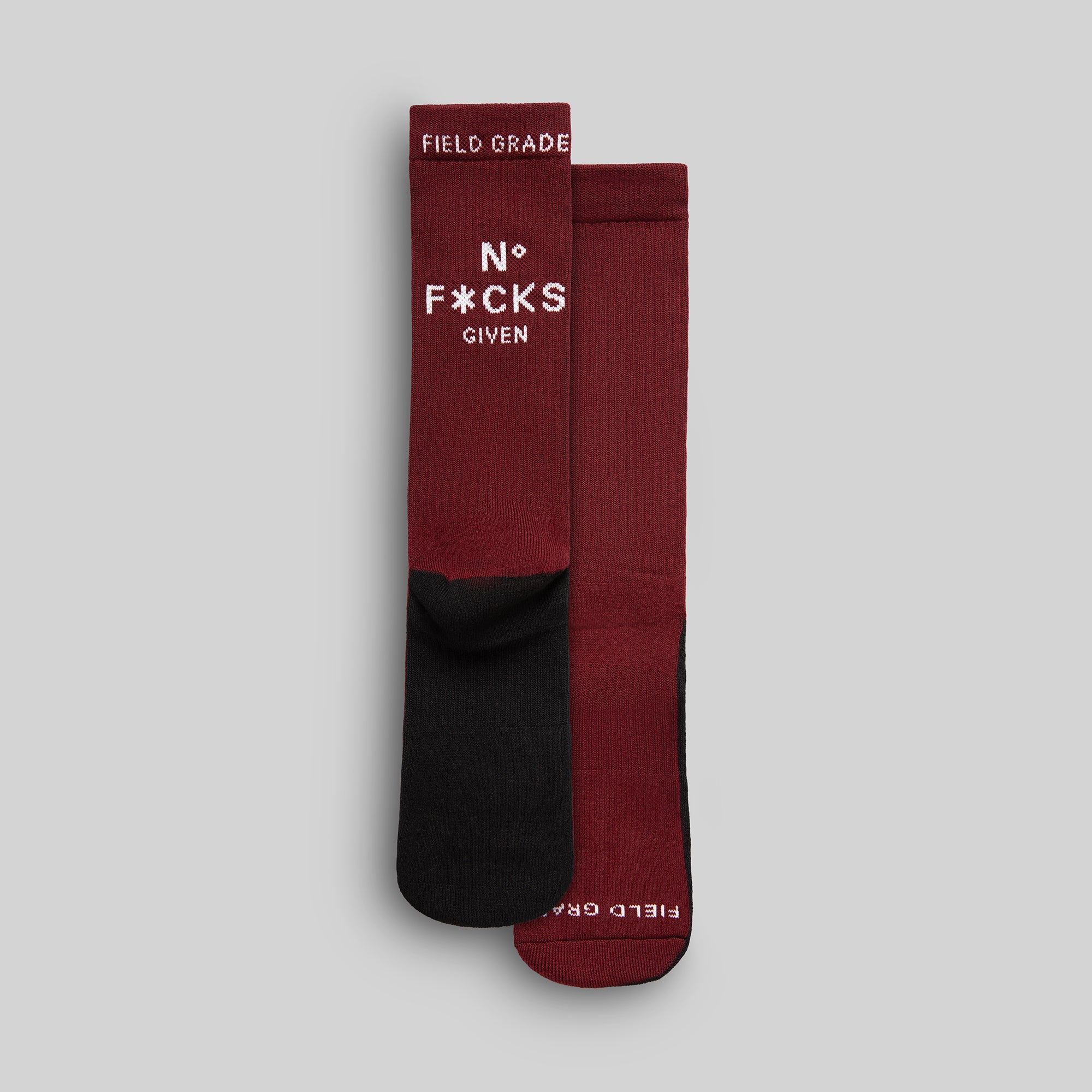 FIELD GRADE CUSHIONED CREW SOCKS - NO F*CKS GIVEN BORDEAUX/OLIVE/WHEAT PACK