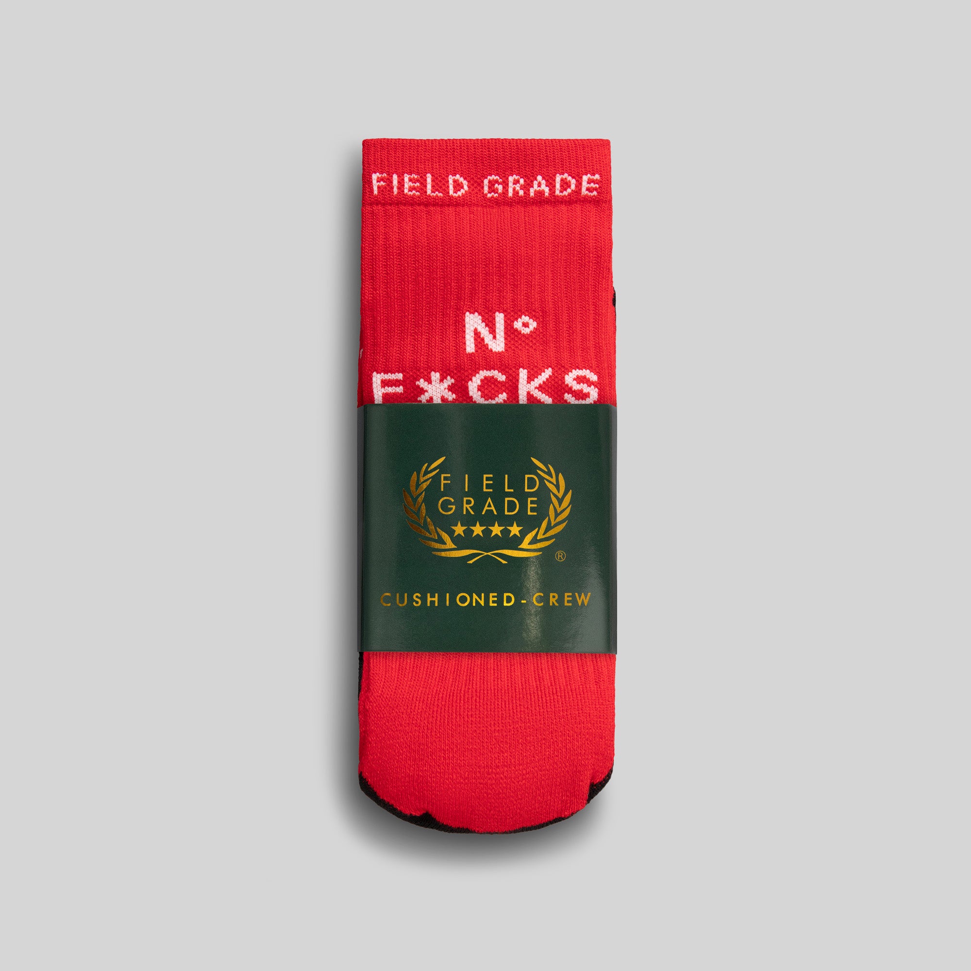 FIELD GRADE CUSHIONED CREW SOCKS - NO F*CKS GIVEN BRED PACK