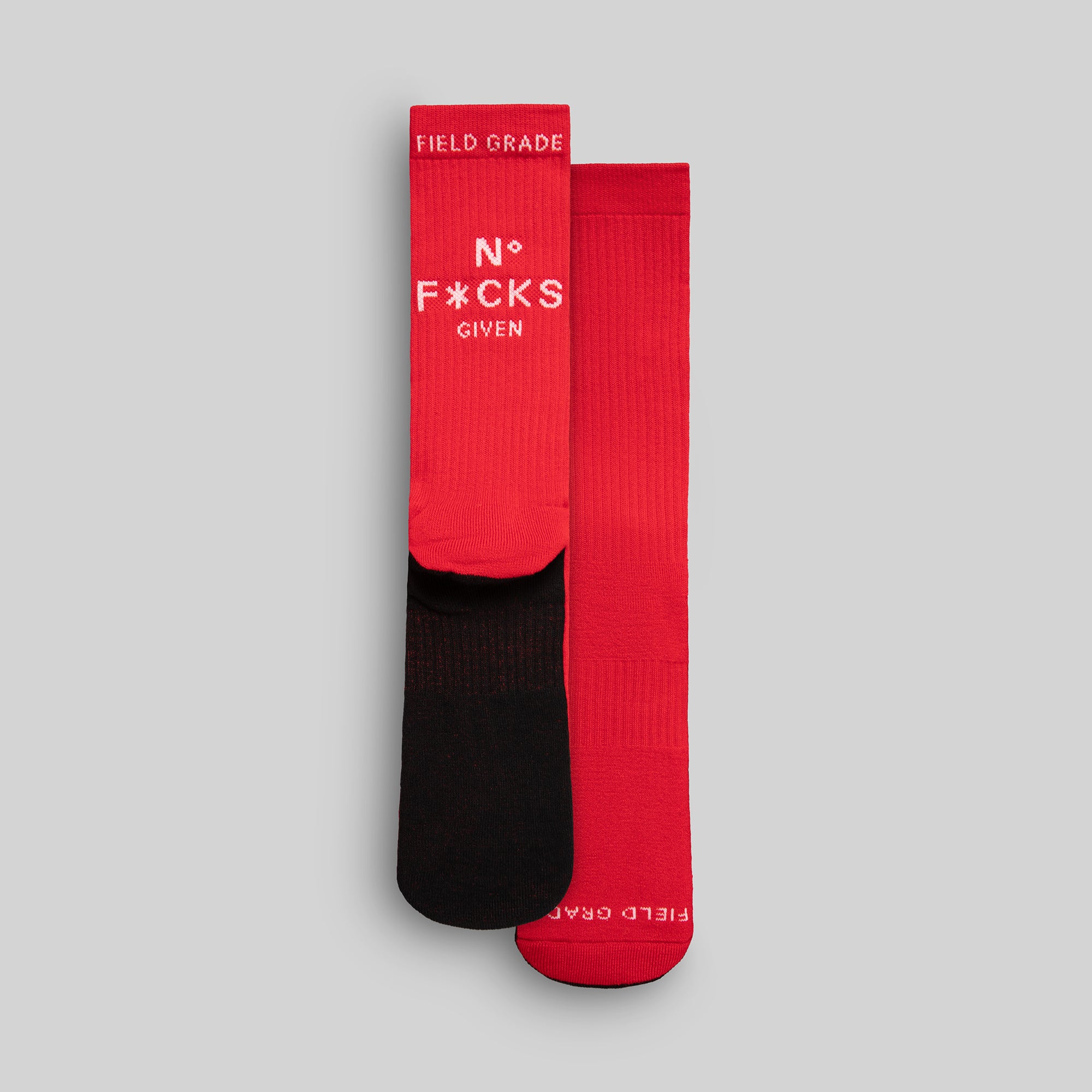 FIELD GRADE CUSHIONED CREW SOCKS - NO F*CKS GIVEN BRED PACK
