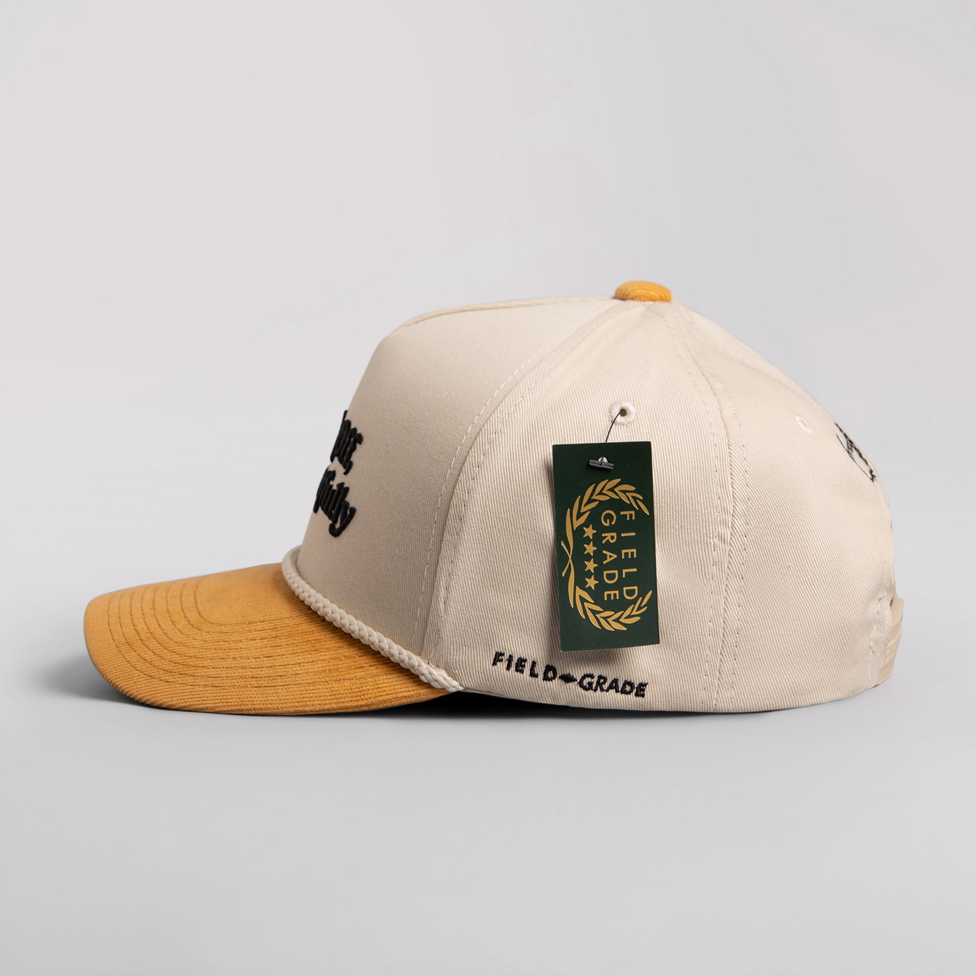 RESPECTFULLY SAND/WHEAT CORDUROY BRIM TRUCKER HAT