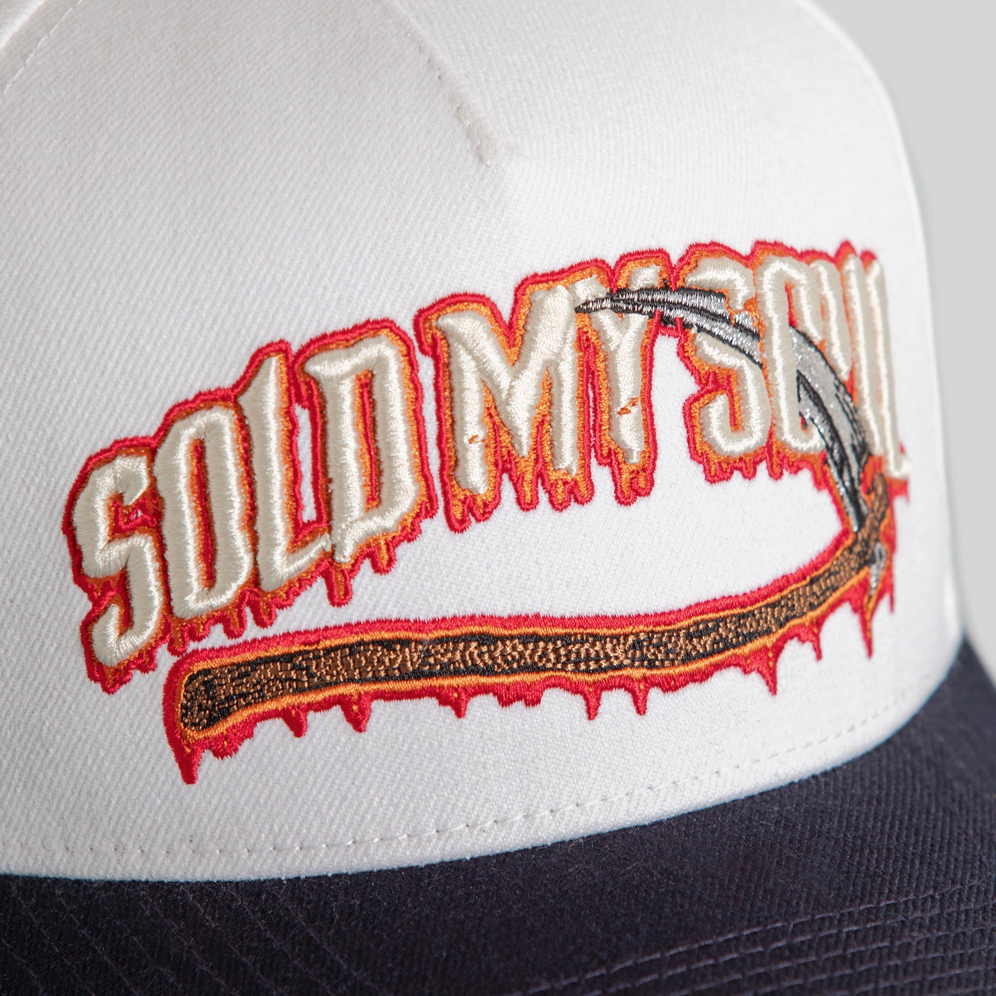SOLD MY SOUL OFF WHITE NAVY TRUCKER