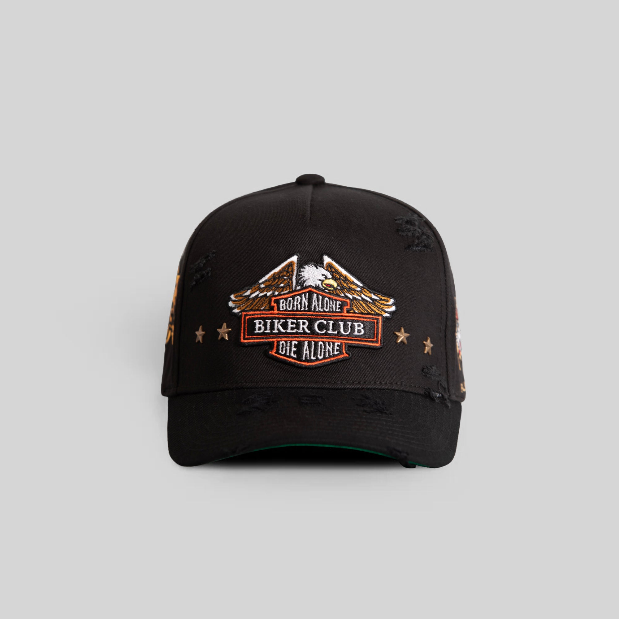 FINAL RIDE BLACK TWILL DISTRESSED TRUCKER