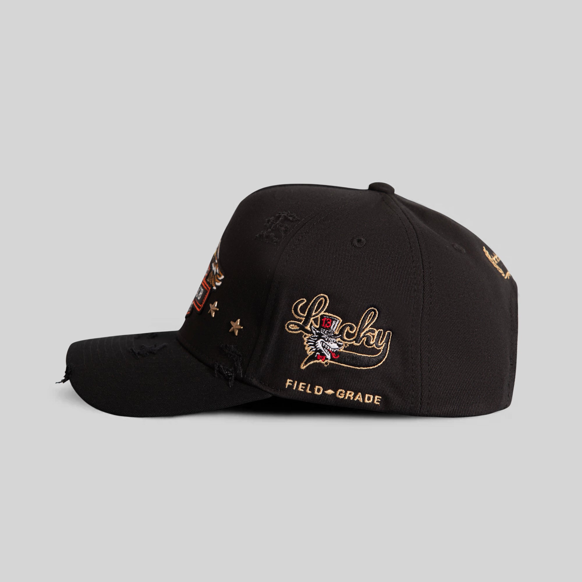 FINAL RIDE BLACK TWILL DISTRESSED TRUCKER