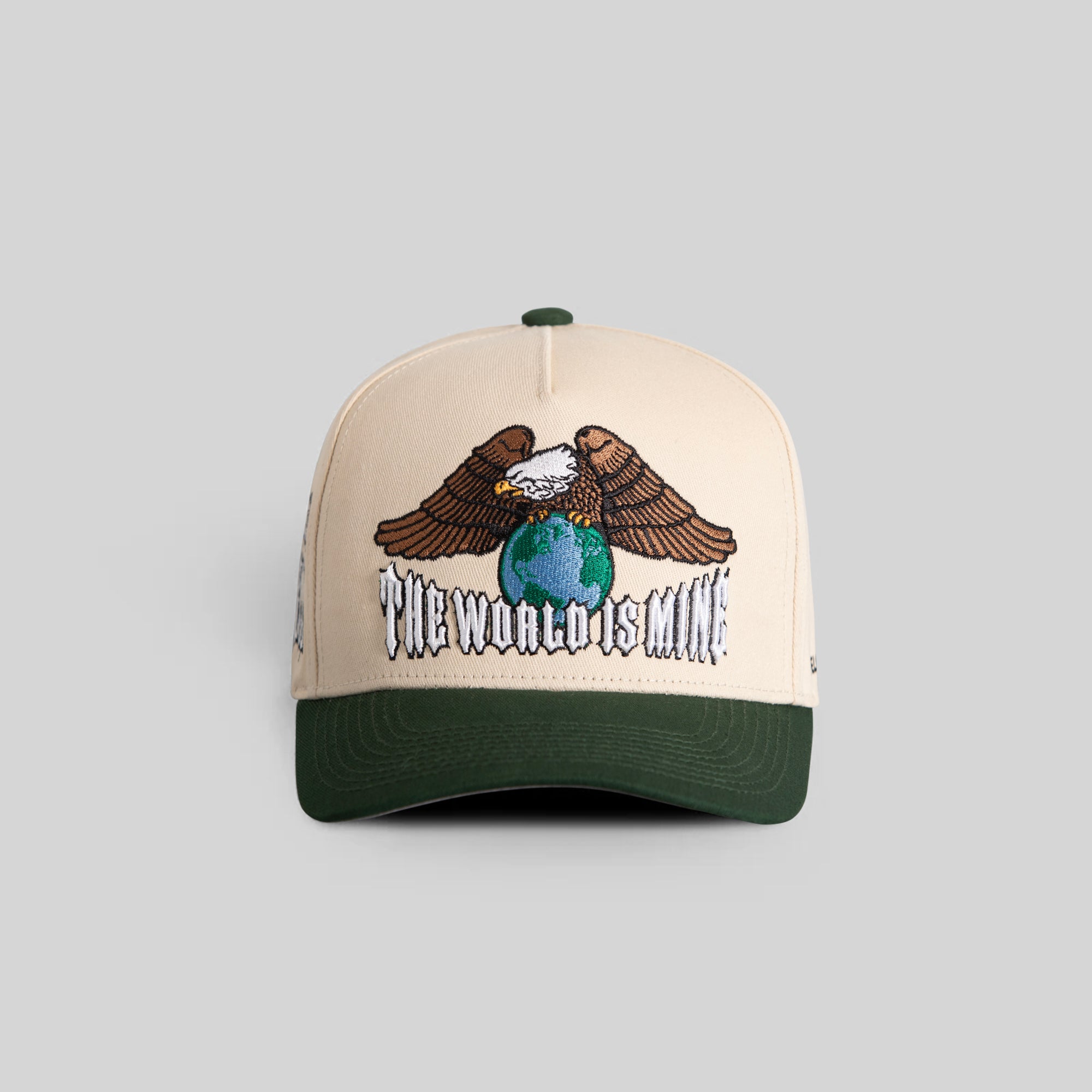 THE WORLD IS MINE SAND EMERALD TWILL TRUCKER