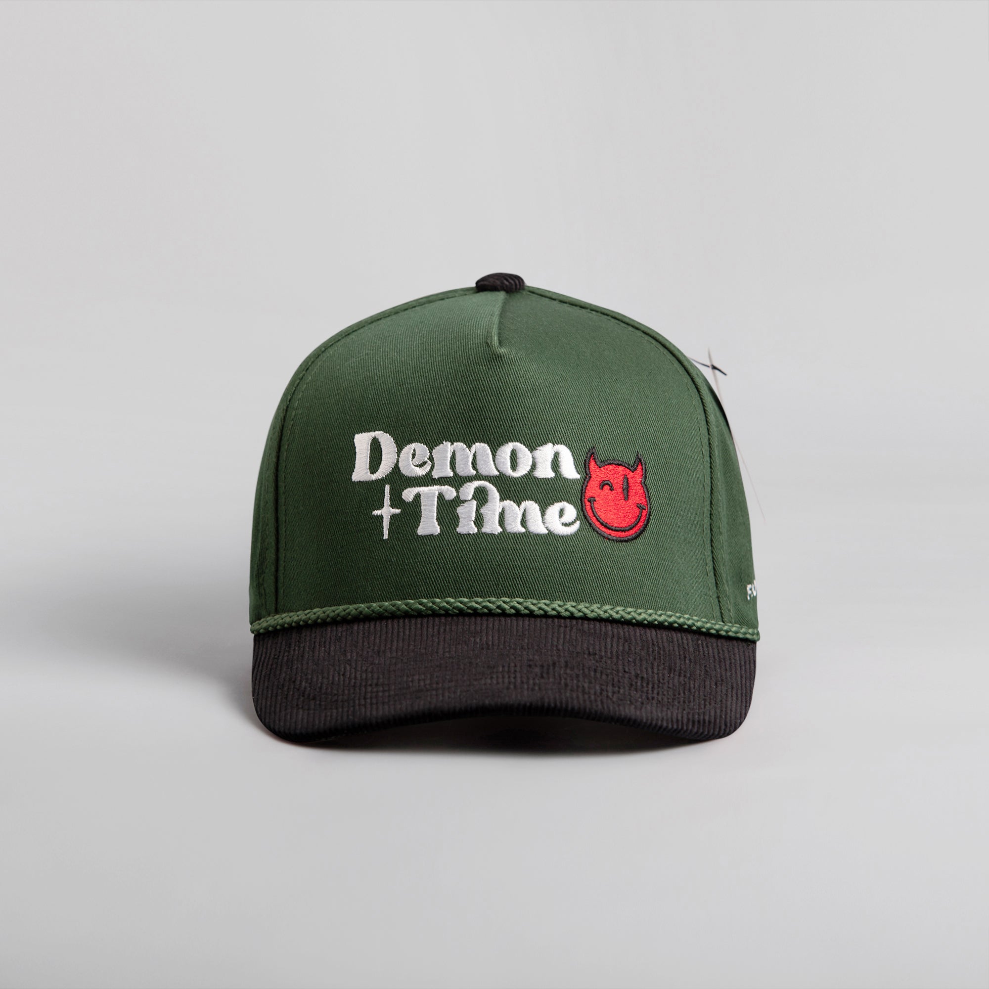 DEMON TIME FG GREEN/BLACK CORDUROY BRIM TRUCKER HAT