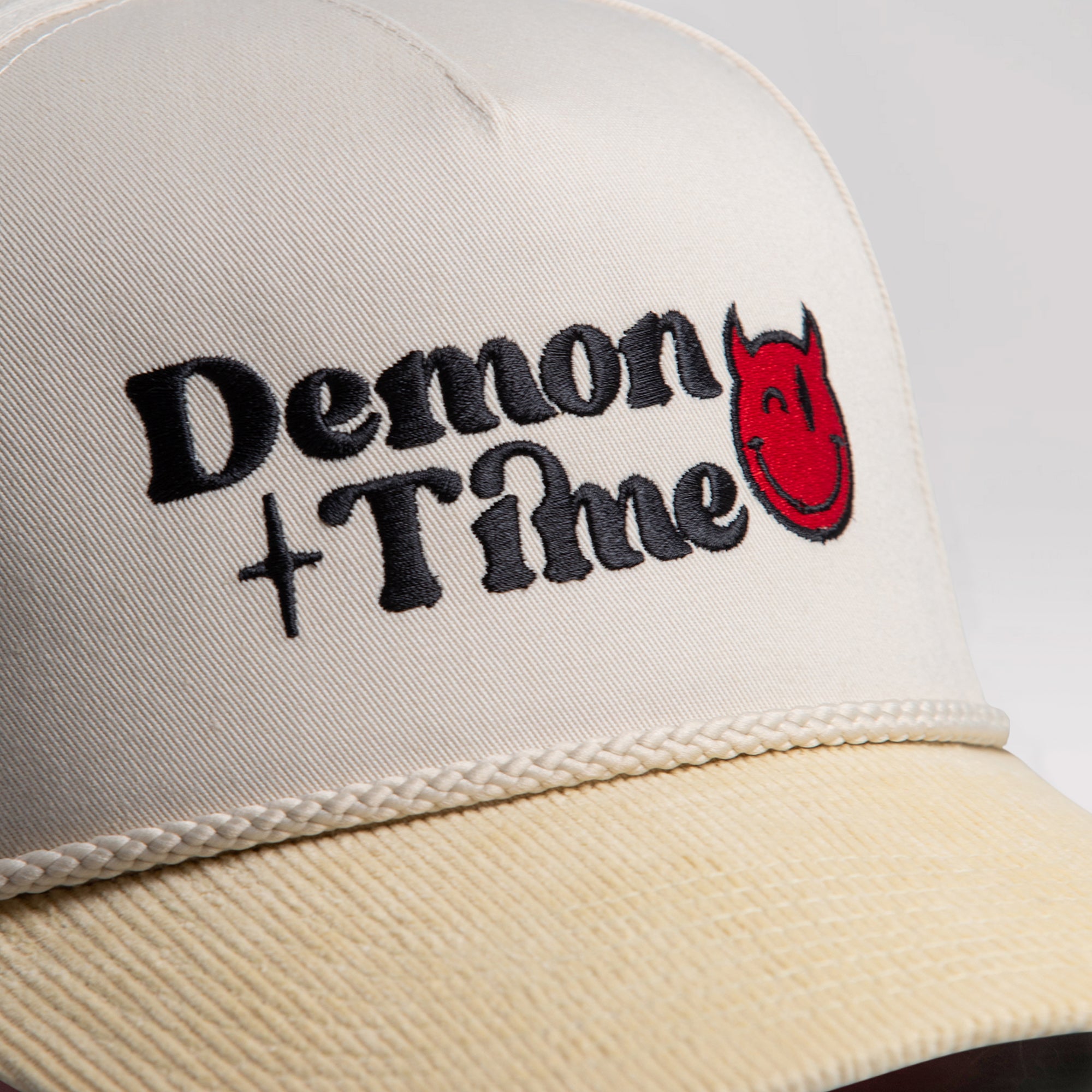 DEMON TIME CREAM/SAND CORDUROY BRIM TRUCKER HAT