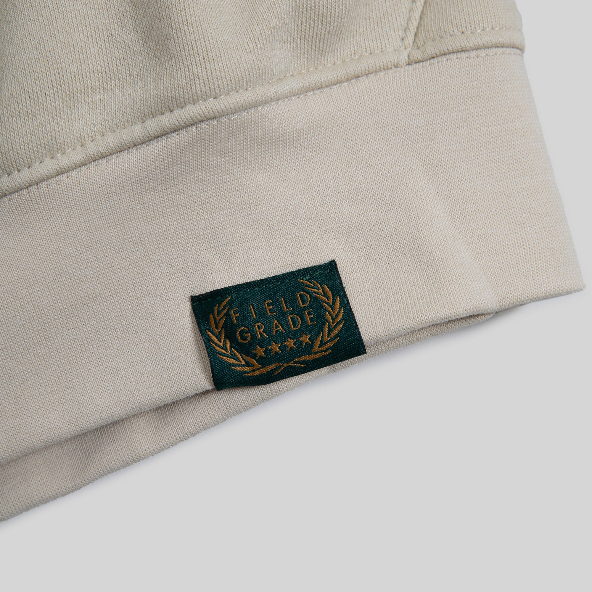 ALL HUSTLE NO LUCK FRONT LOGO SAND POLY COTTON HOODIE