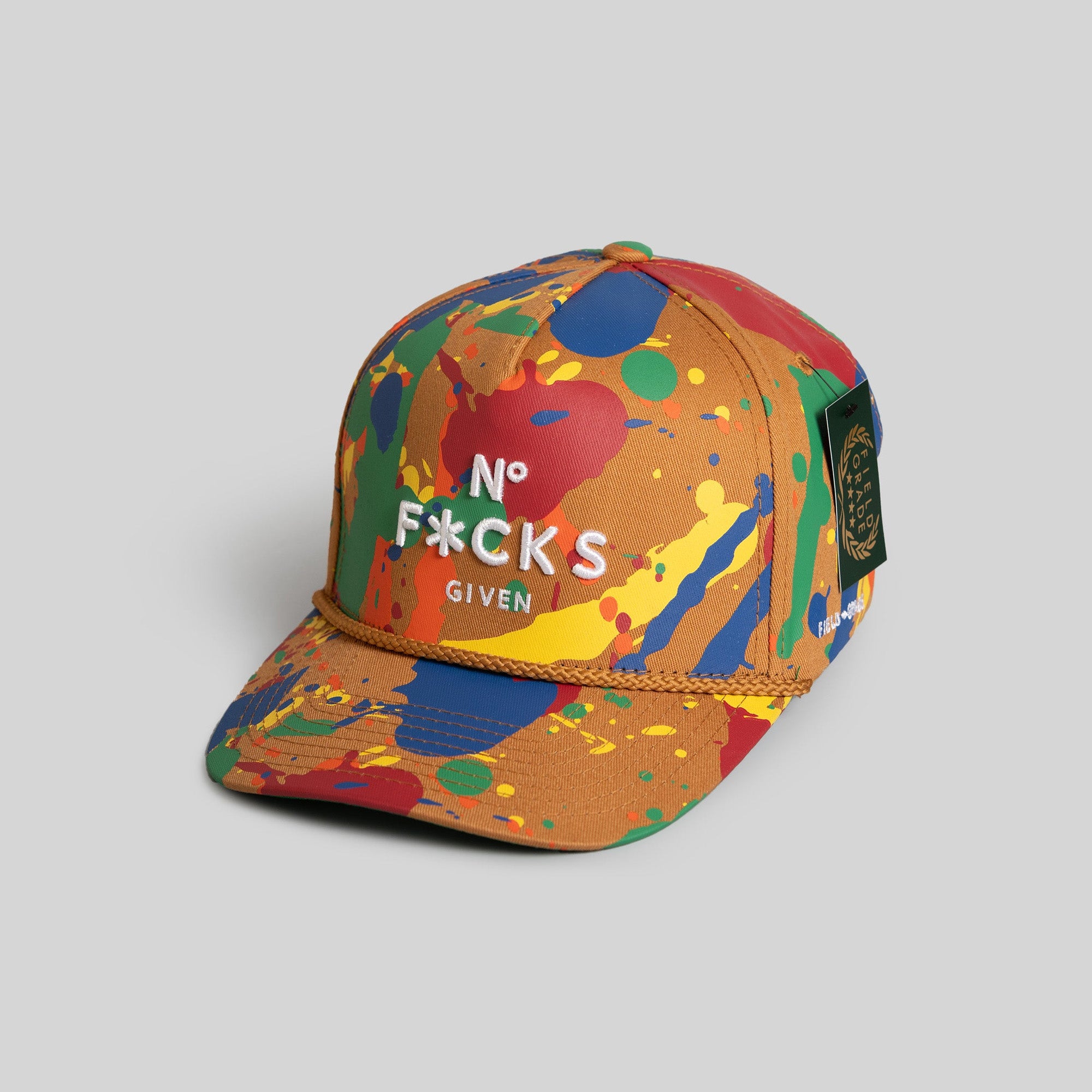 NO F*CKS GIVEN PRIMARY SPLATTER TRUCKER HAT