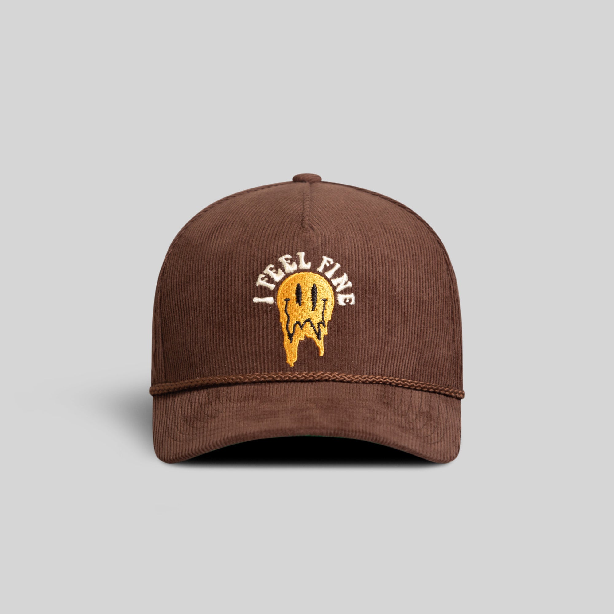 I FEEL FINE MOCHA CORDUROY TRUCKER HAT