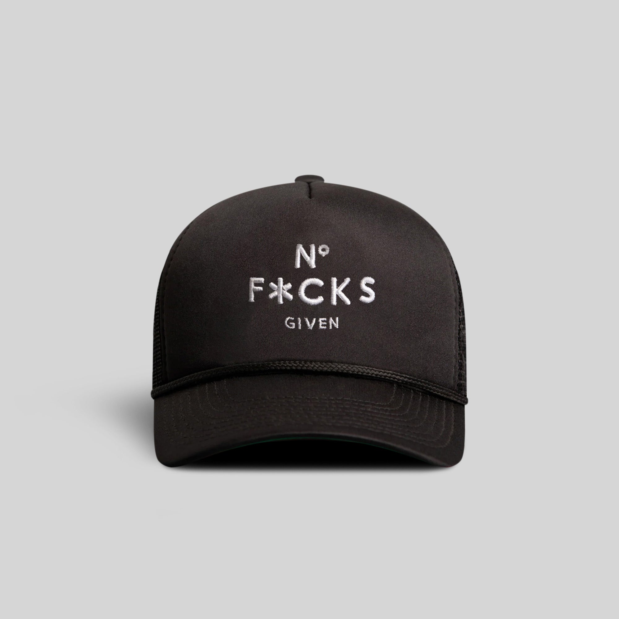 NO F*CKS GIVEN BLACK TRUCKER HAT